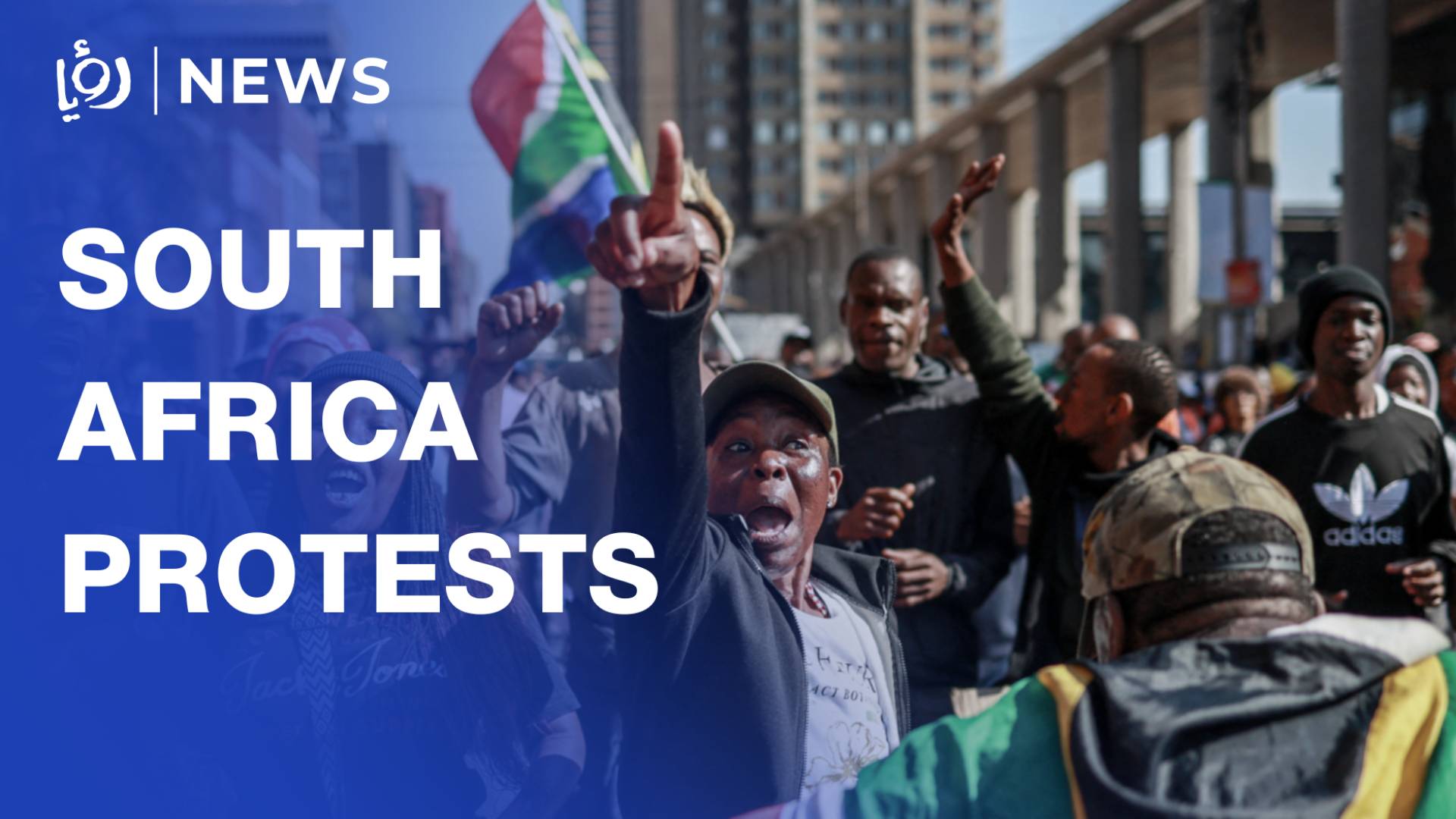 Anti-immigrant protesters march through the streets of Johannesburg