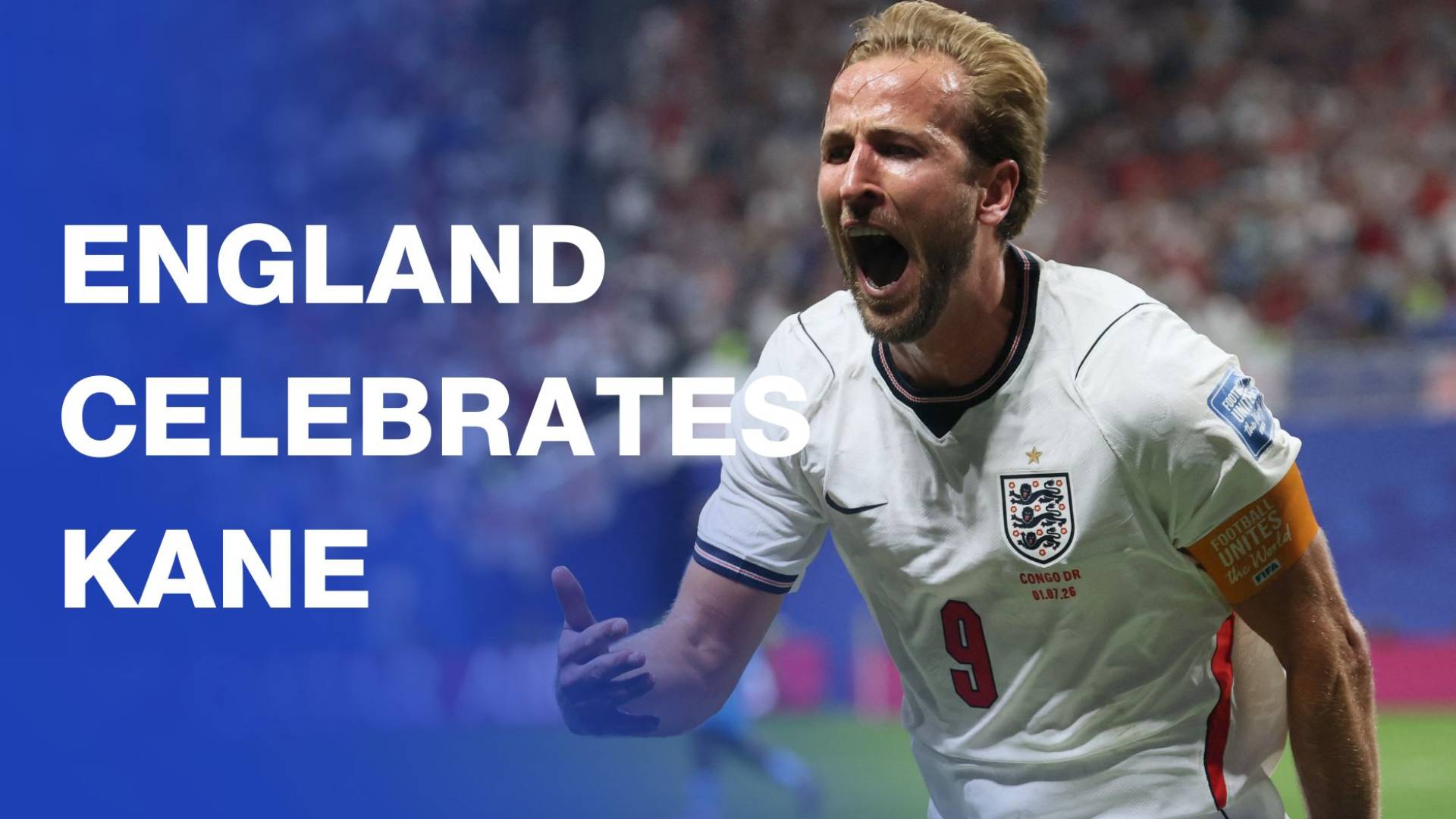 England supporters celebrate Kane's equaliser against DR Congo