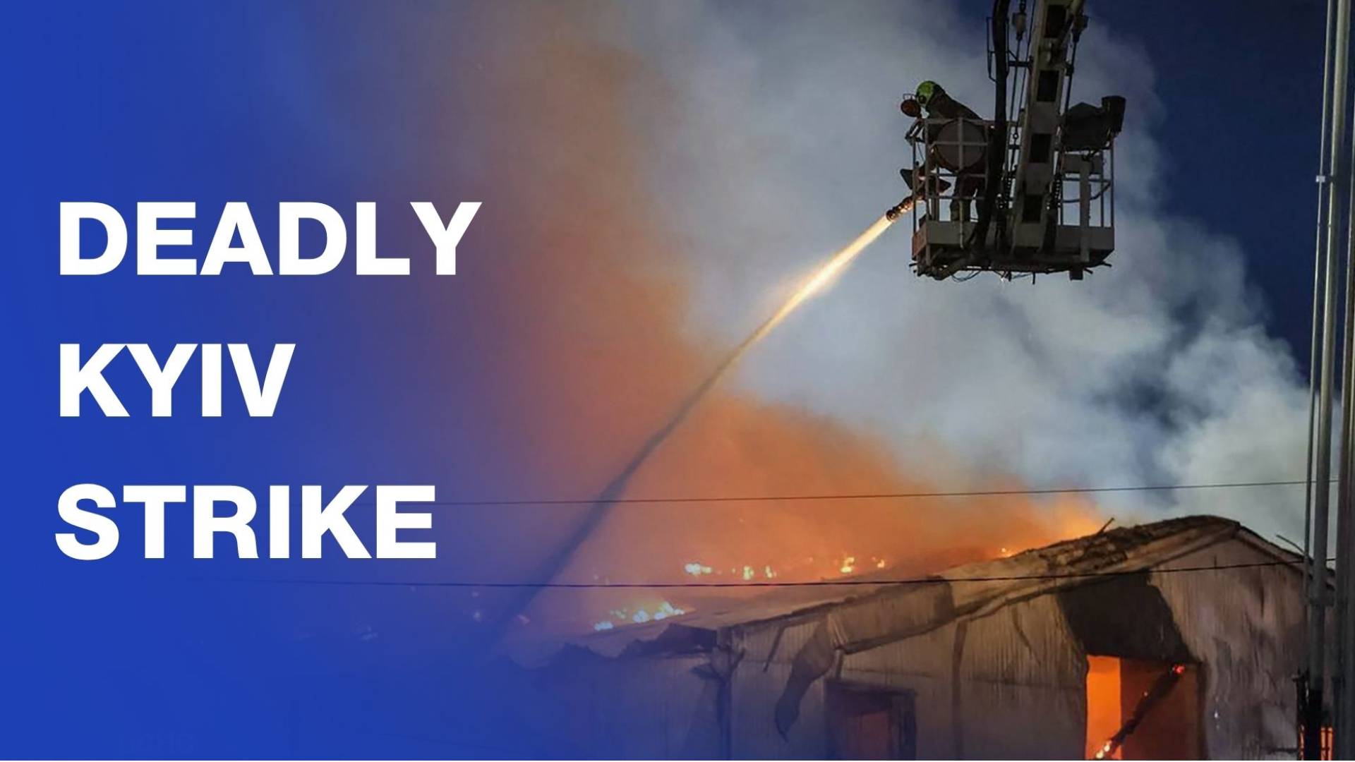 Ukraine firefighters extinguish blaze after Russian drone strike kills two