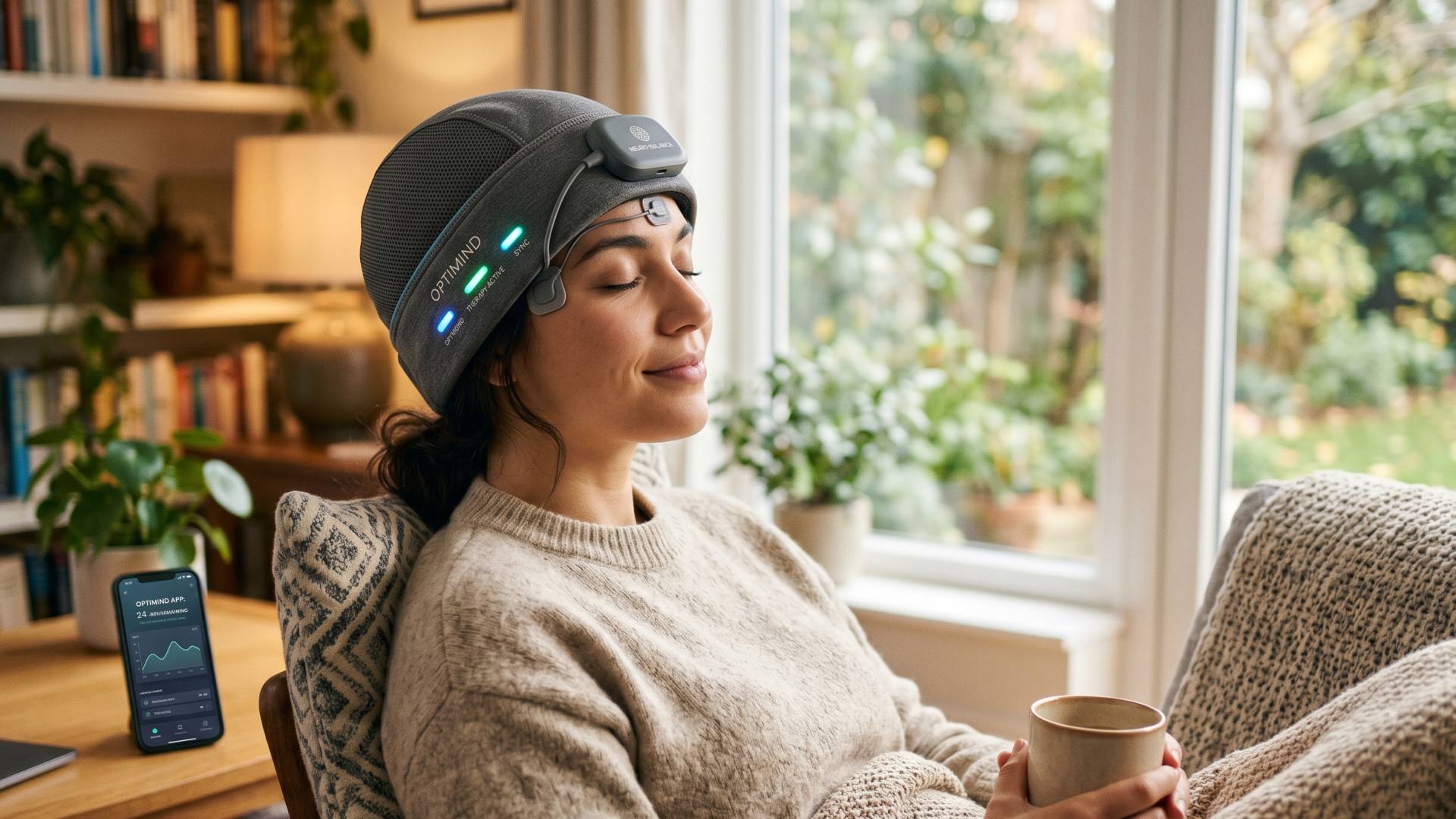 قبعة ذكية وشريحة دماغية: مستقبل علاج الاكتئاب المستعصي من المنزل