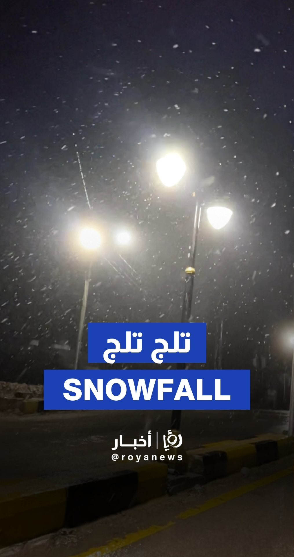 Snow falling in Jordan's Ajloun