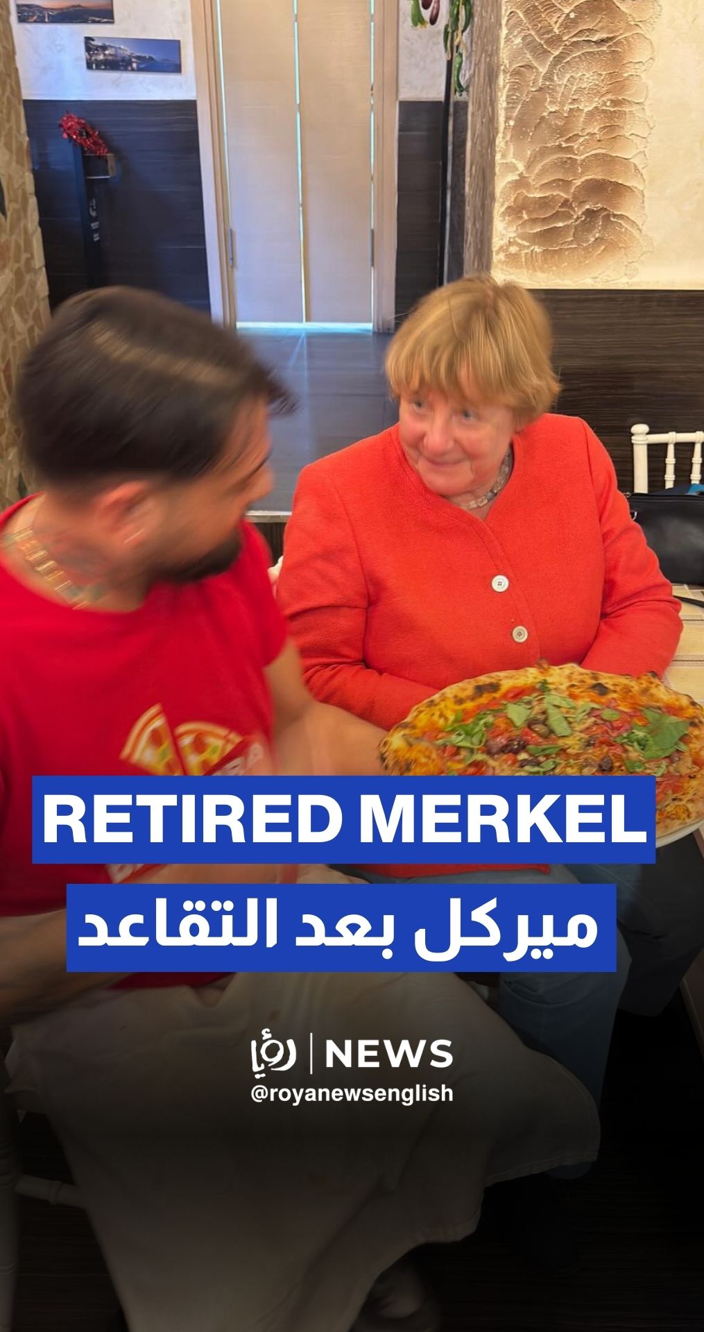 Angela Merkel spotted alone in a Pizza restaurant in Naples, Italy