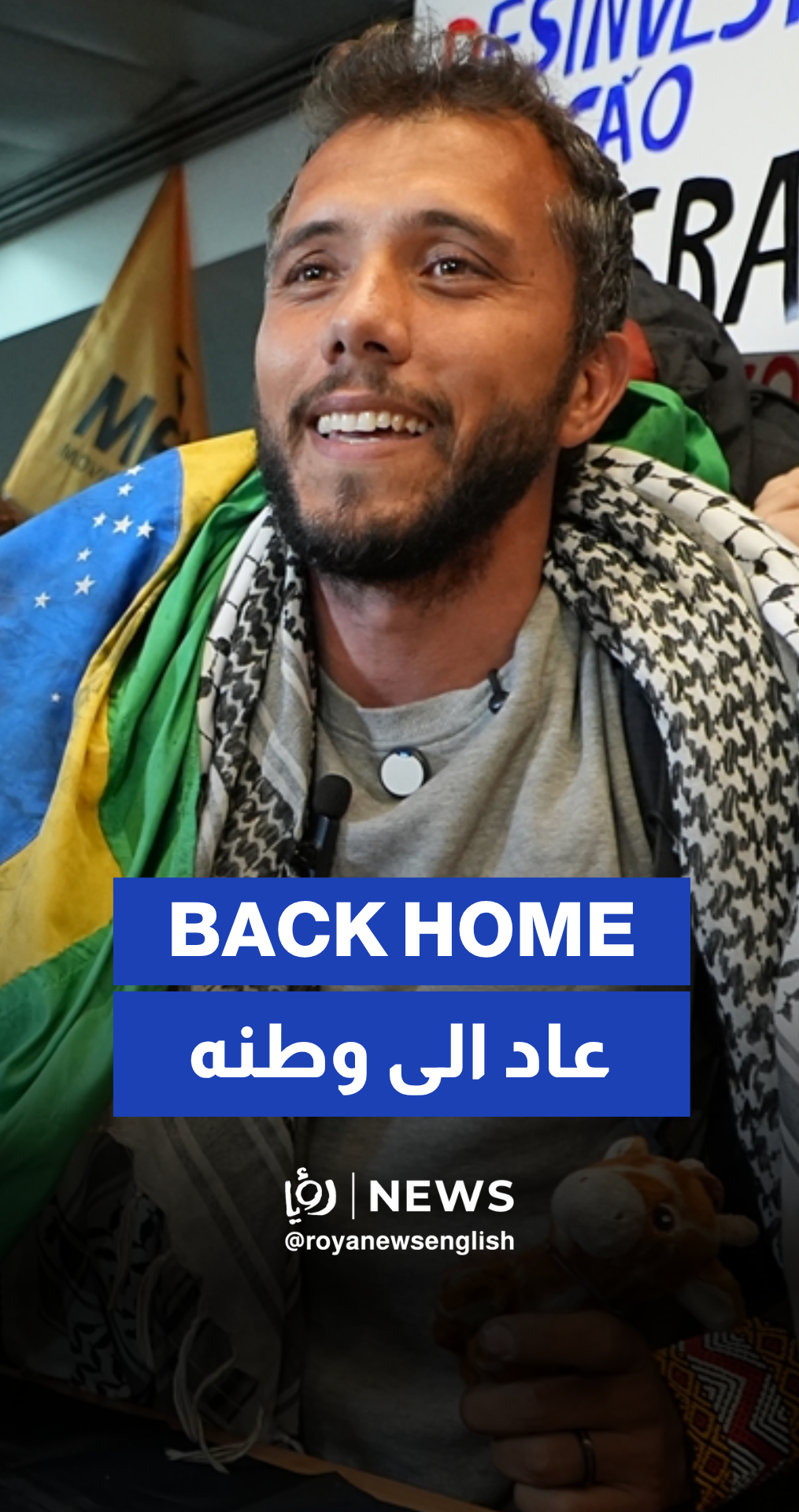 Brazilian Madleen activist, Thiago Avila, arrives in Brazil