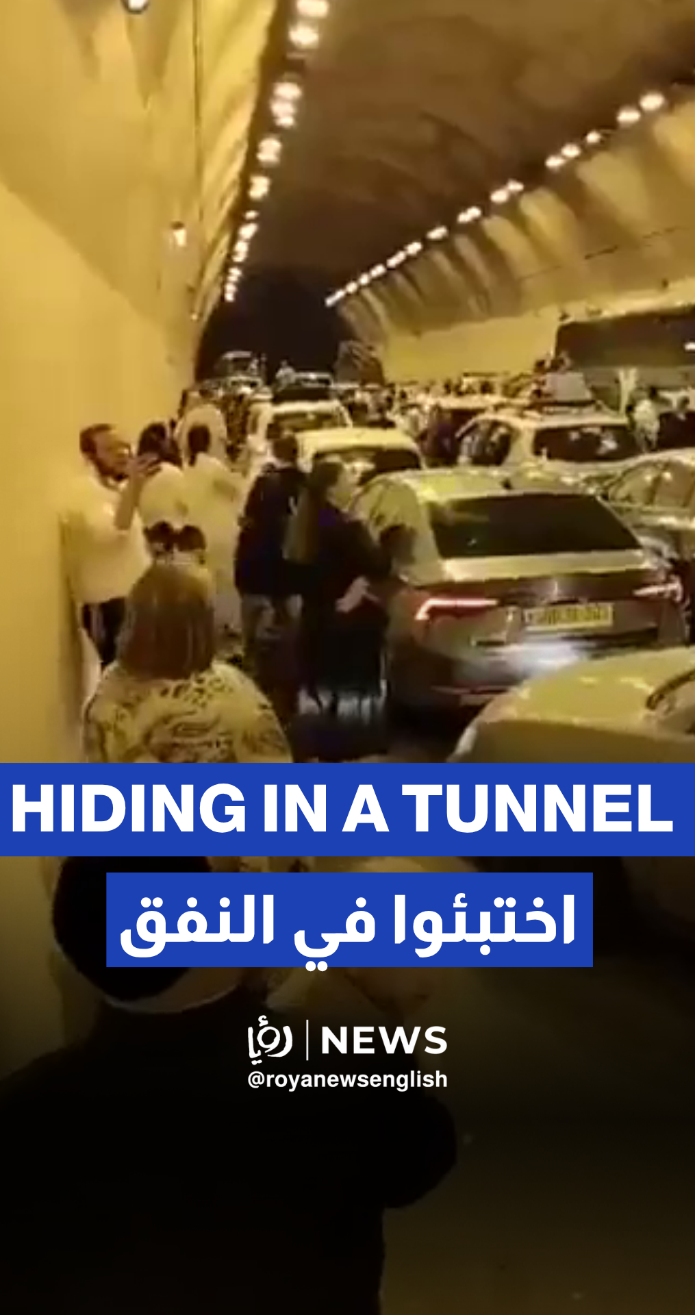 "Israelis” hide in a Jerusalem tunnel as Iranian missile salvos rain down