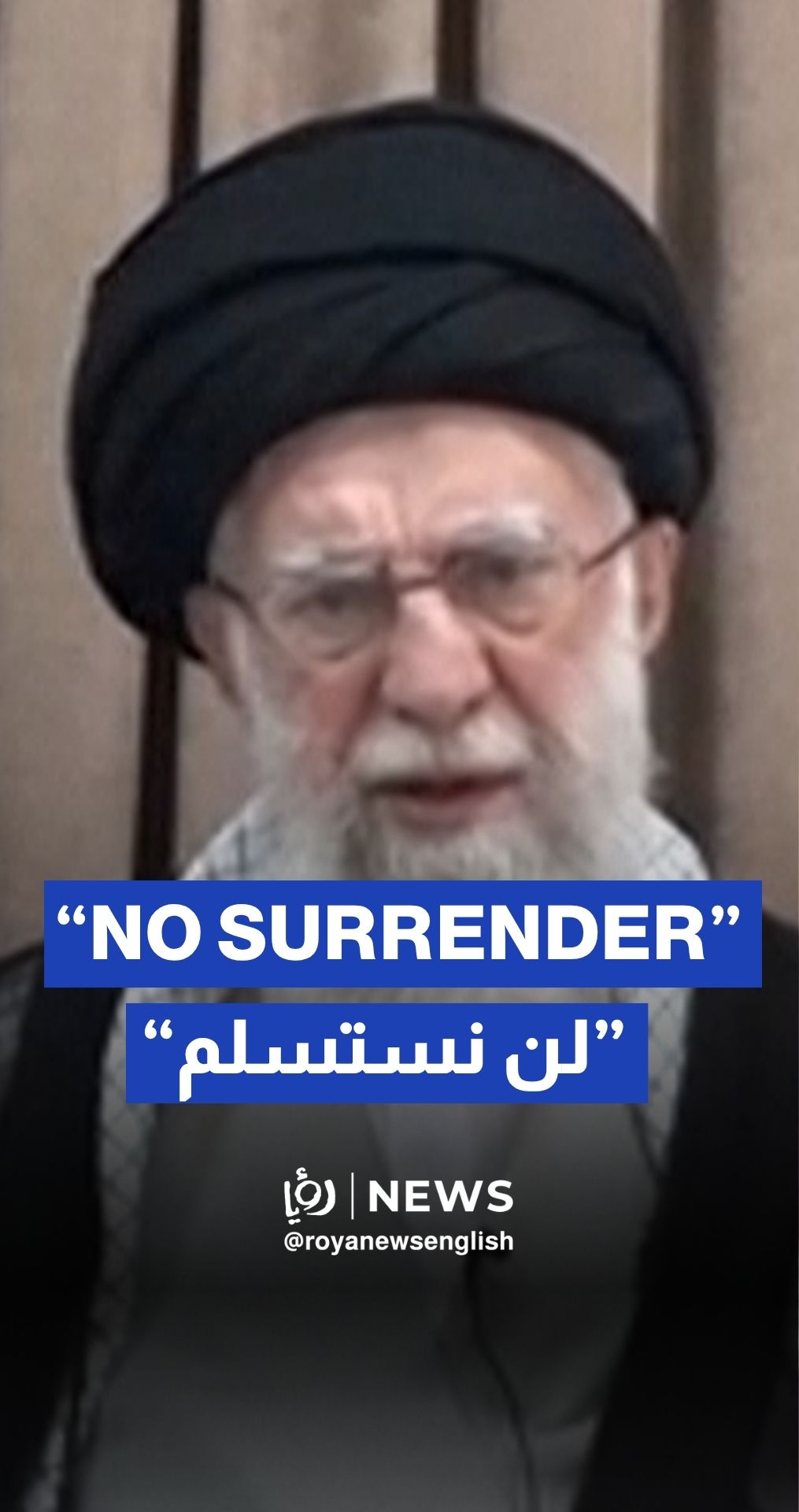 Khamenei says Iran will 'never surrender', warns off US