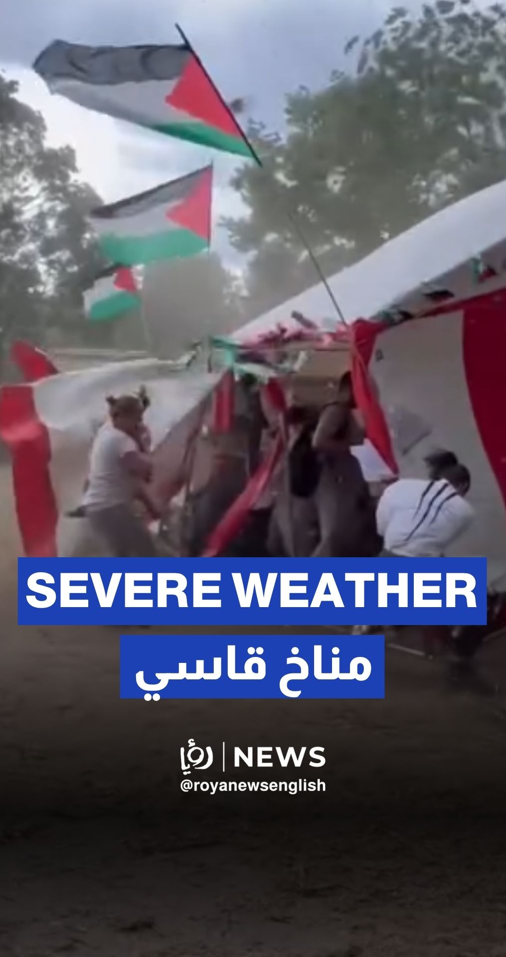 Pro-Palestinians face heavy weather conditions in Berlin