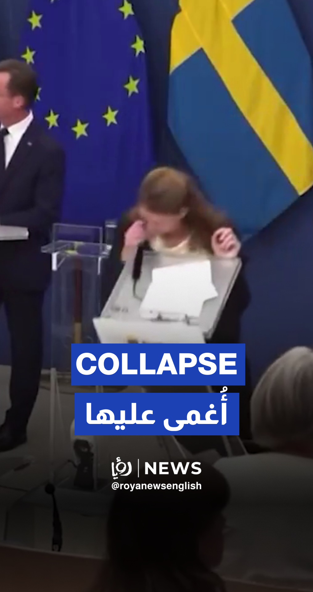 Sweden’s health minister faints on live TV in press conference