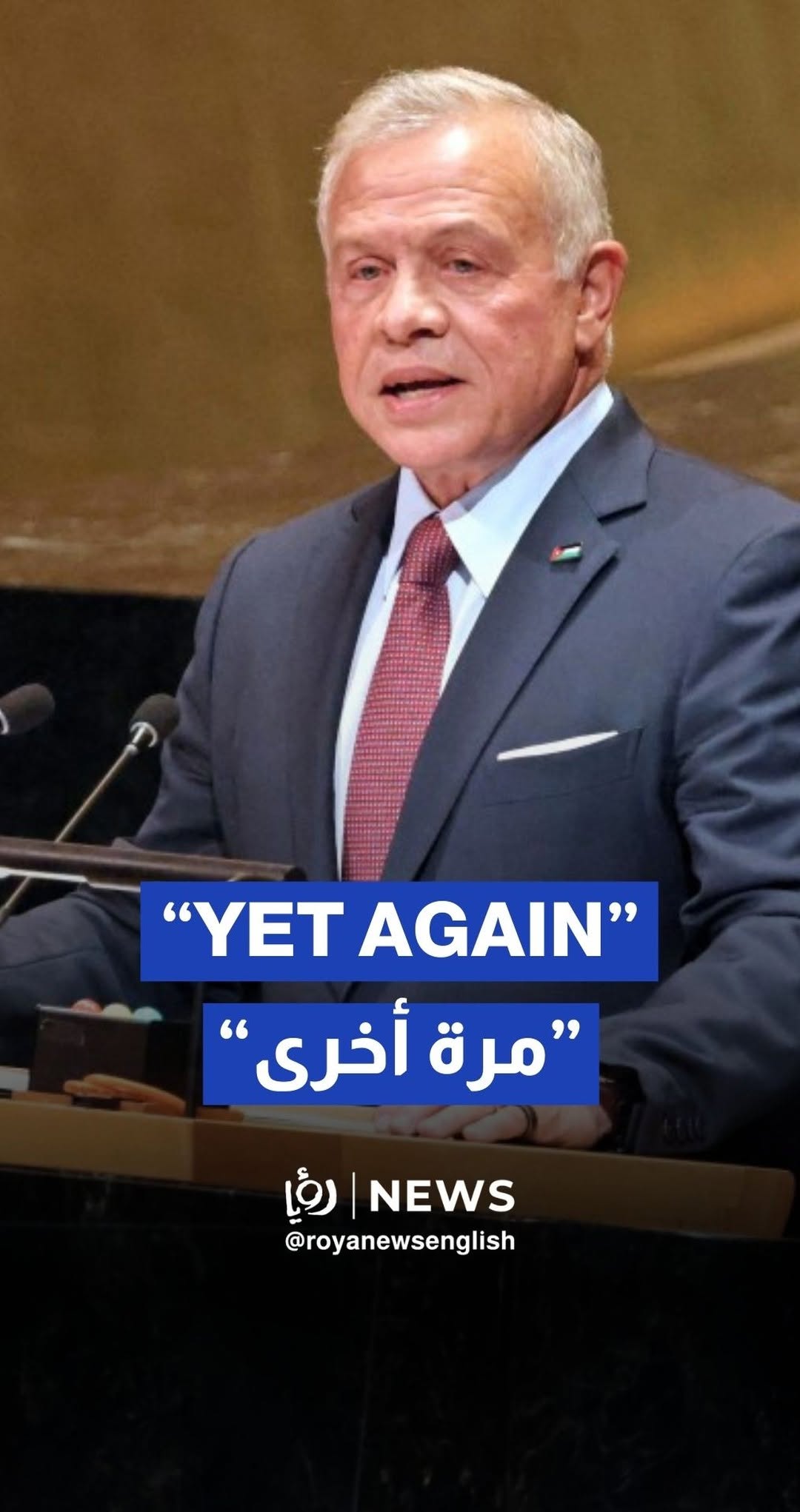 King Abdullah II: Palestinians have been living through a cruel cycle of yet again bombed indiscriminately, yet again killed