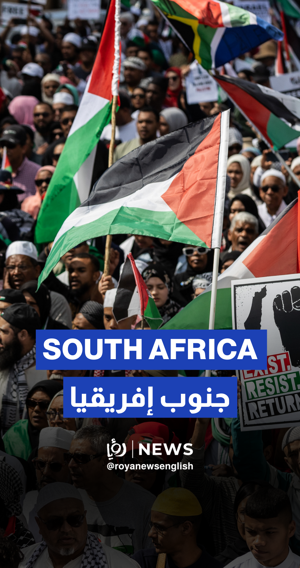 Pro-Palestinian demonstrators in Cape Town call for end to "economy of genocide"