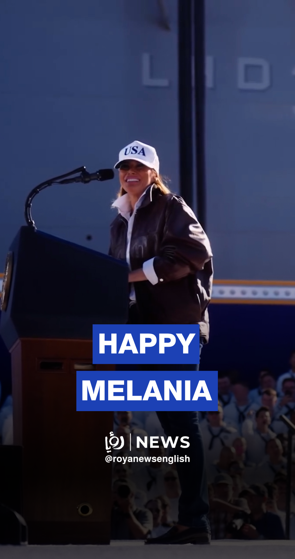 Trumps celebrate US Navy 250th anniversary on aircraft carrier