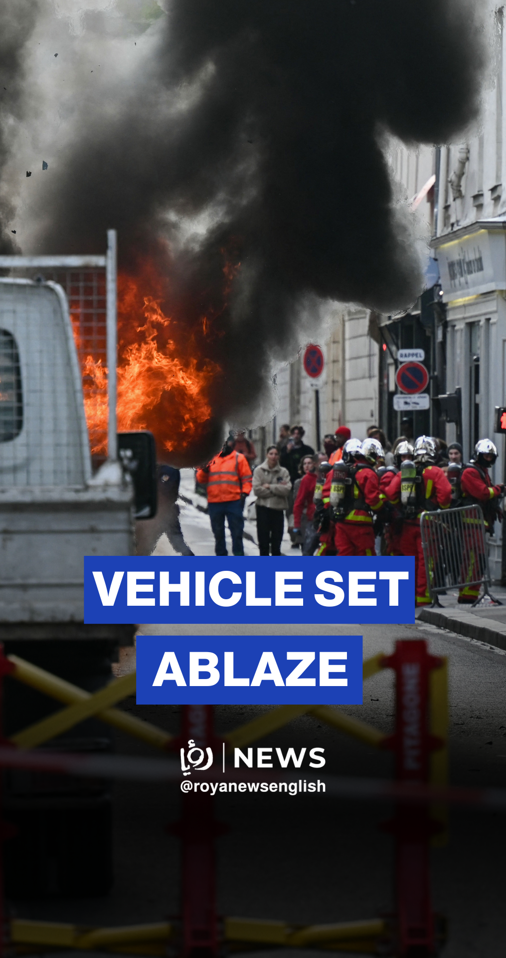 Car engulfed in flames near French Prime Minister’s office