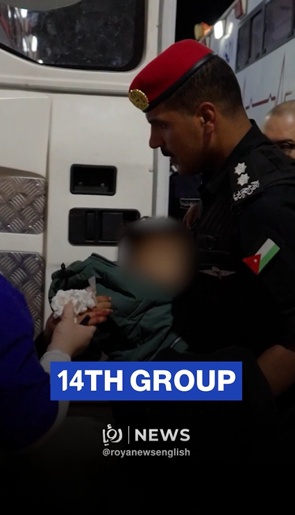 Jordanian Armed Forces receive 14th group of sick children from Gaza for treatment