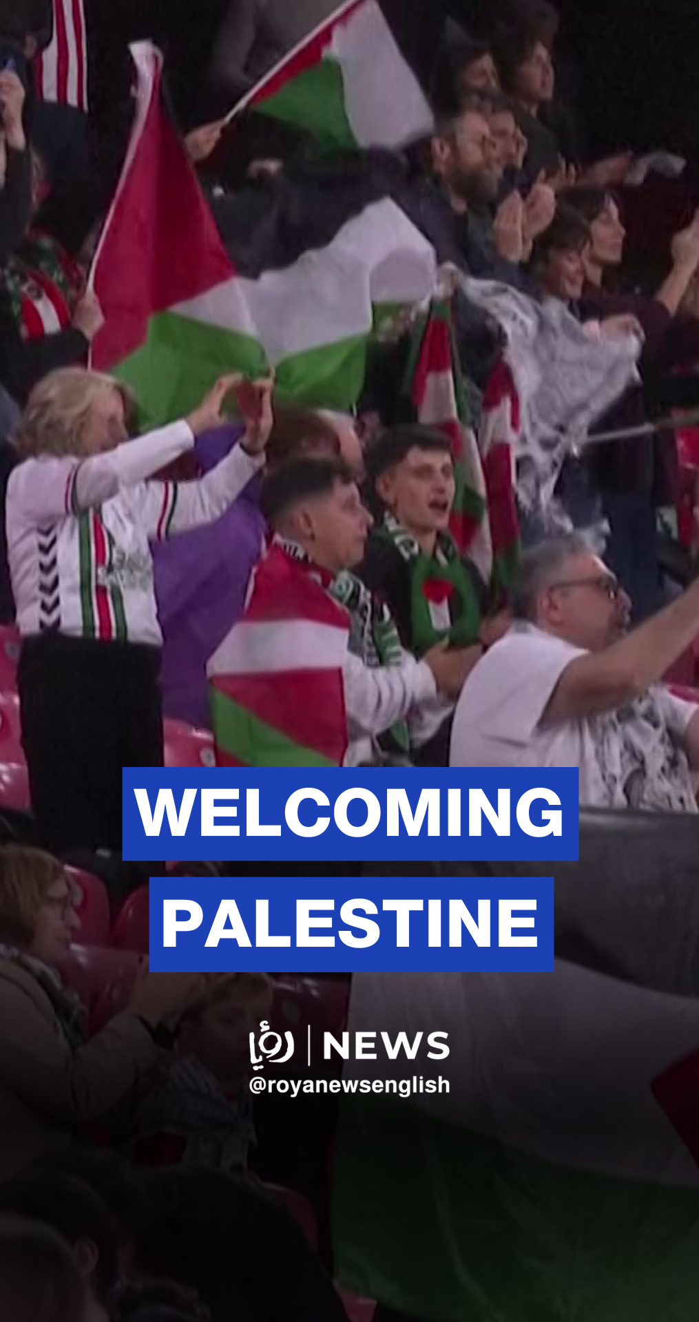 Huge welcome for Palestine national team during friendly in Spain