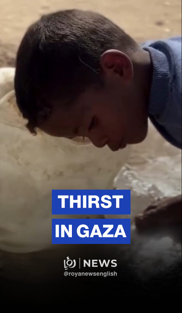 Scenes of thirst in Gaza displacement camp