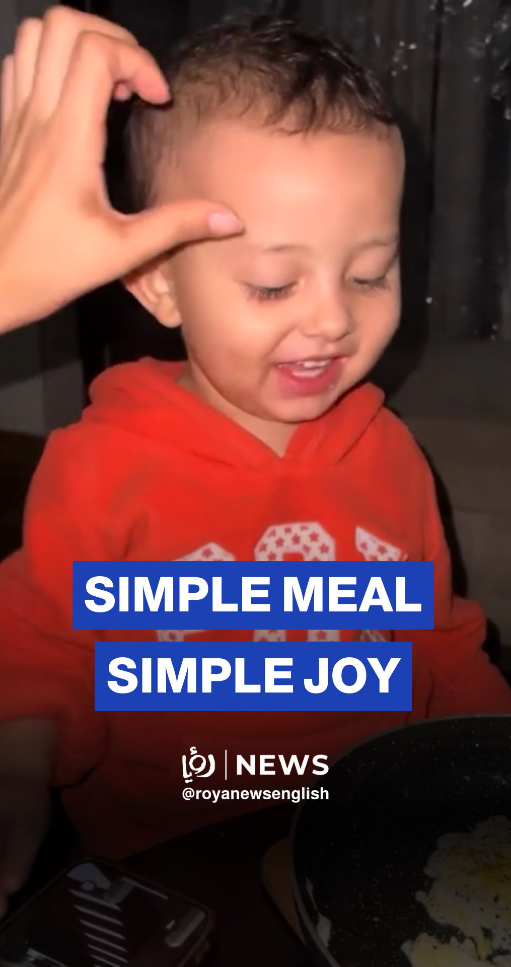 Gaza child celebrates after eating eggs for first time in 9 months