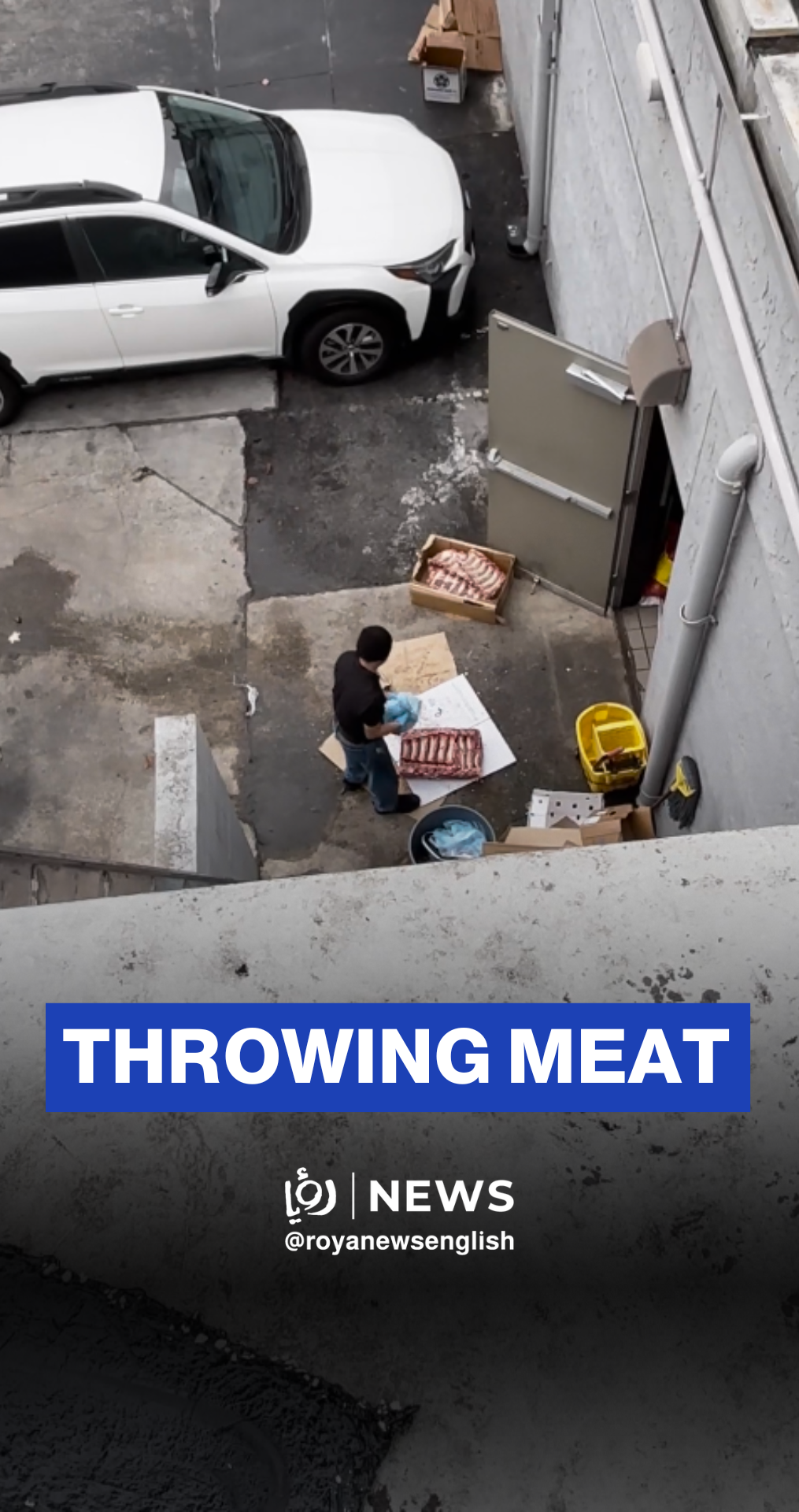 Worker seen throwing meat on the ground behind California restaurant