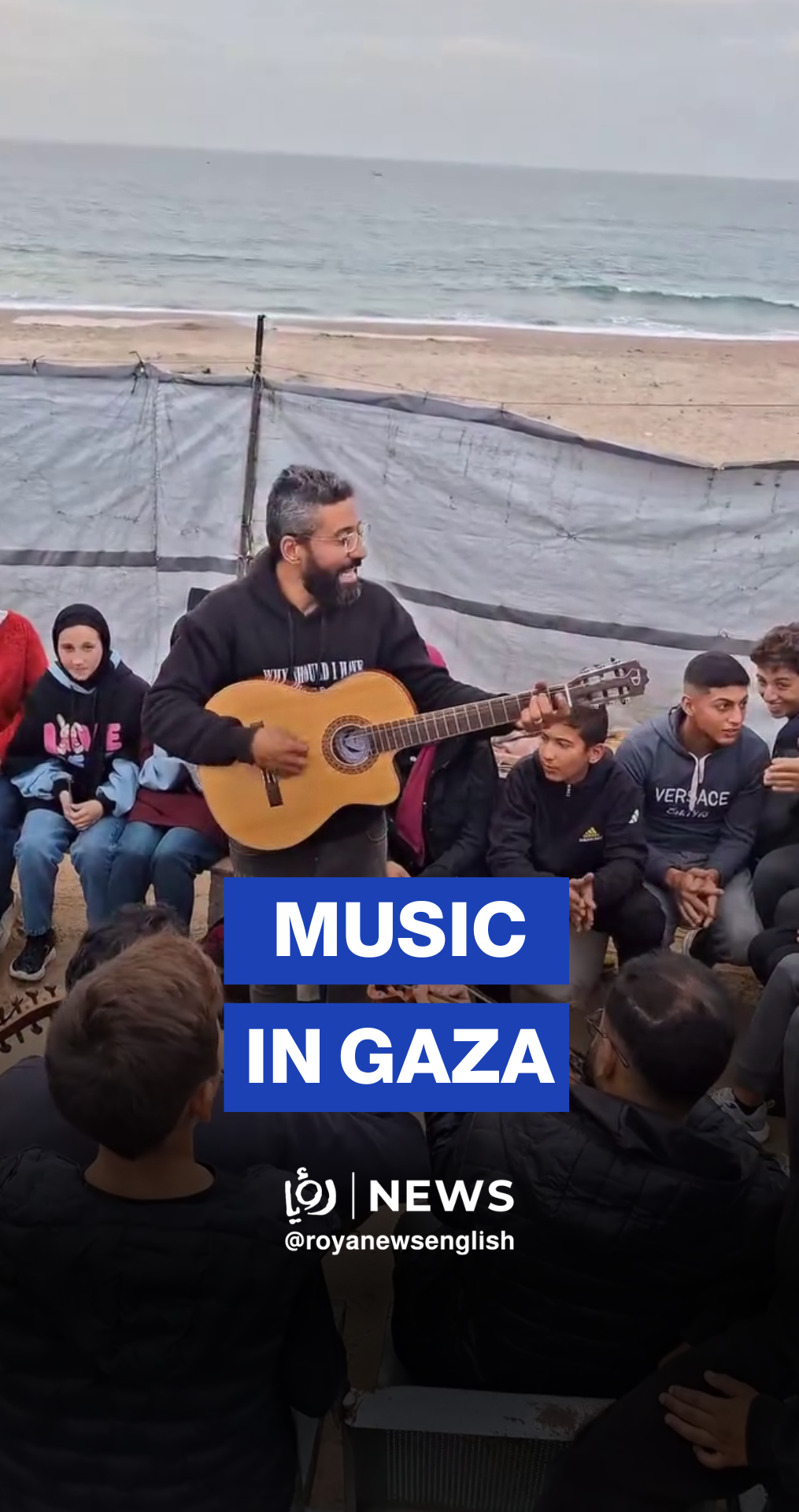 Gaza band brings joy to displaced Palestinians in camp