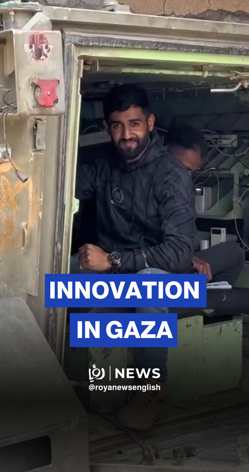 Gazan turns ‘Israeli’ armored vehicle to mobile charging station