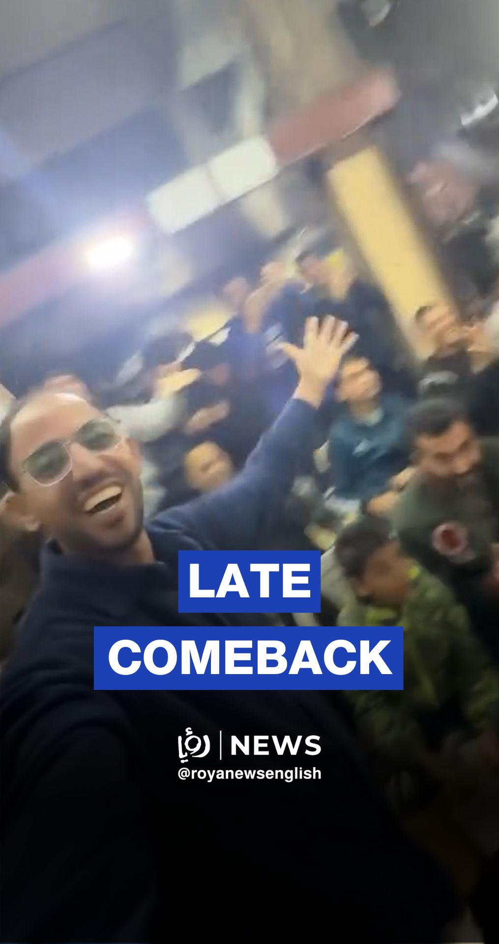 Gazans celebrating Palestine’s comeback draw against Tunisia in the FIFA Arab Cup