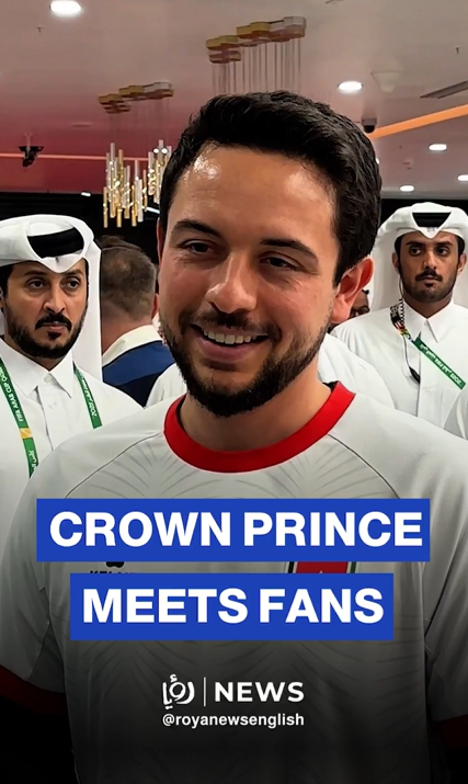 Crown Prince meets Jordanian and Saudi fans before Arab Cup semifinal
