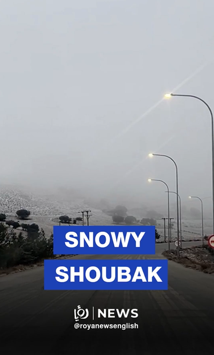Snow blankets Shoubak in jordan