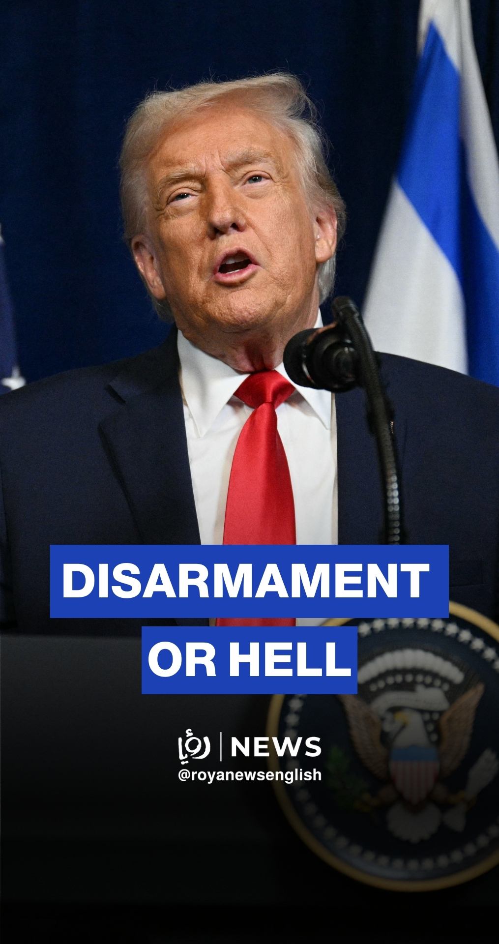 Trump says 'hell to pay' if Hamas fails to disarm in short period