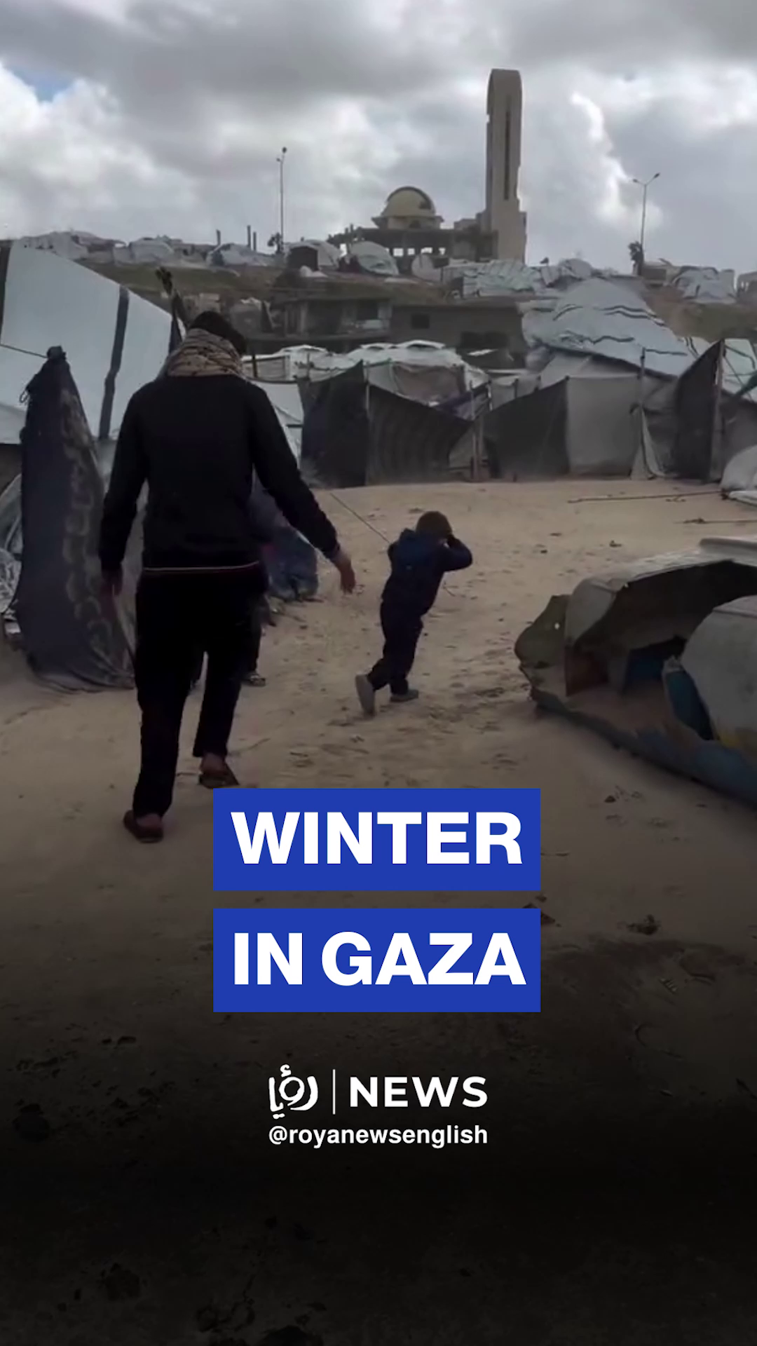 The struggle of displaced Gazans in the latest winter storm