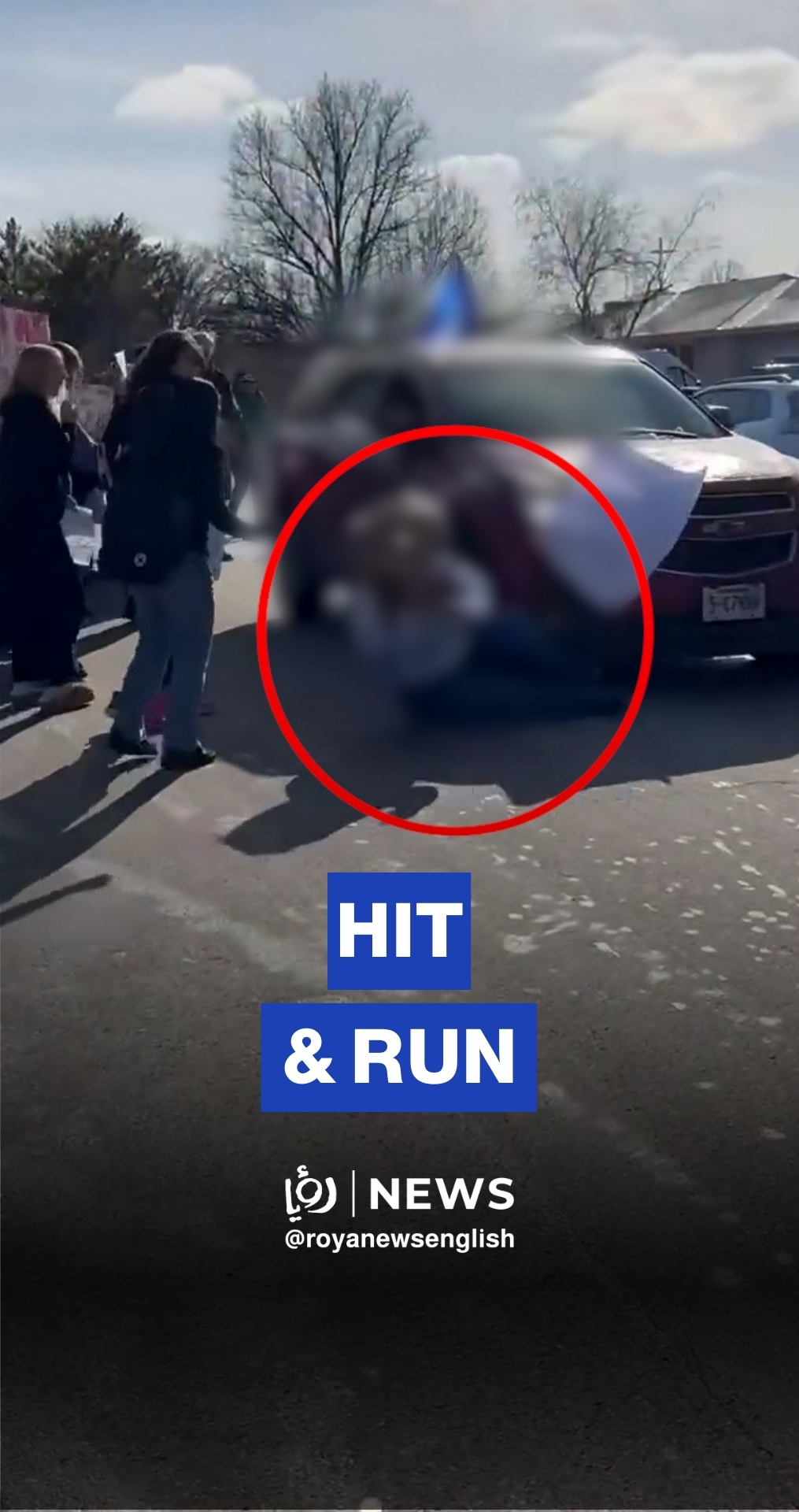 Car flying Trump flag hits school student during anti-ICE protest