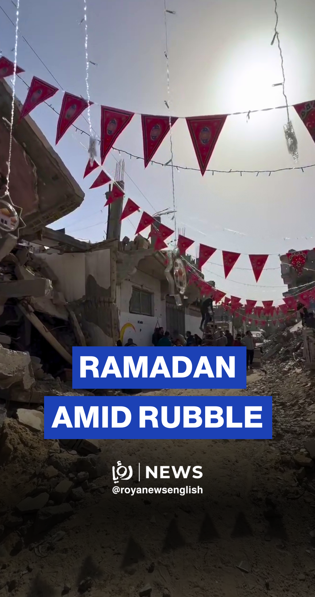 Ramadan decorations adorn Gaza’s destroyed neighborhoods