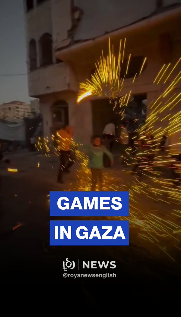 Sparks in the sky: Gaza children mark Ramadan nights