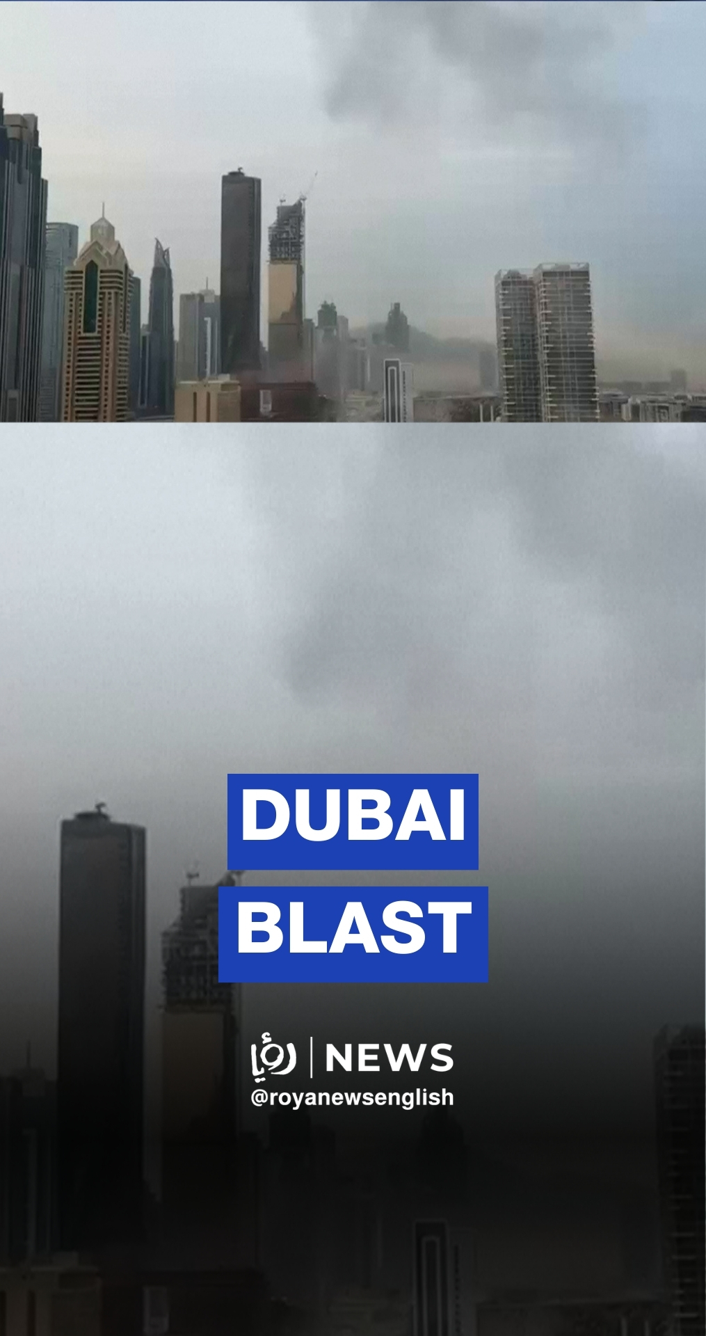 Black smoke hangs over Dubai after blasts