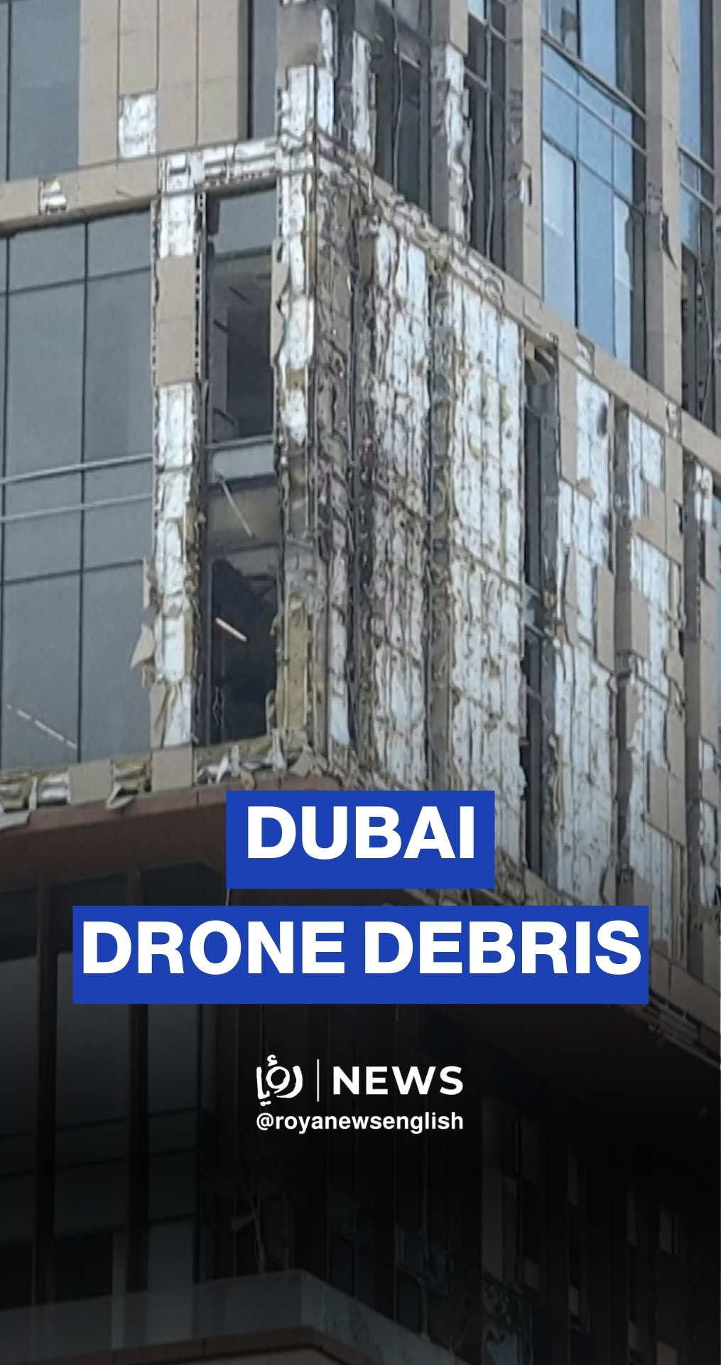 Dubai finance hub building hit by intercepted drone debris