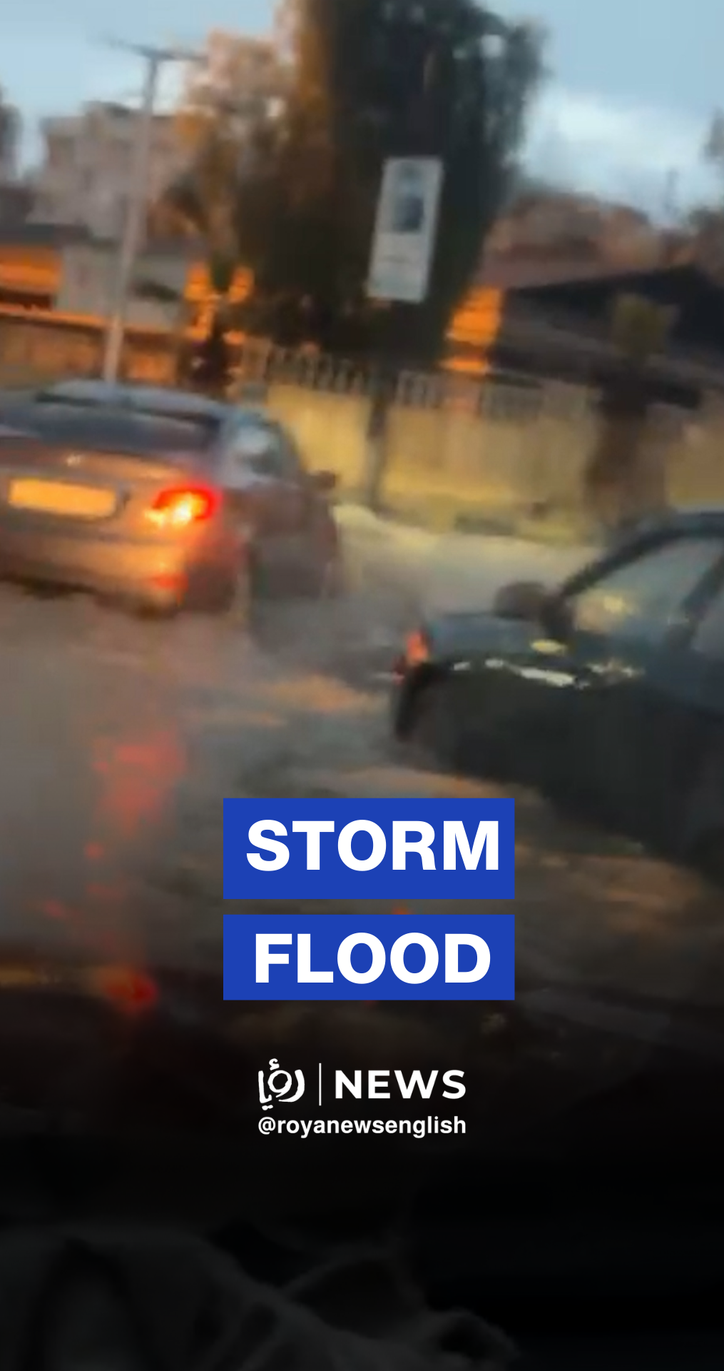Traffic halted in Zarqa, Jordan after storm flooding
