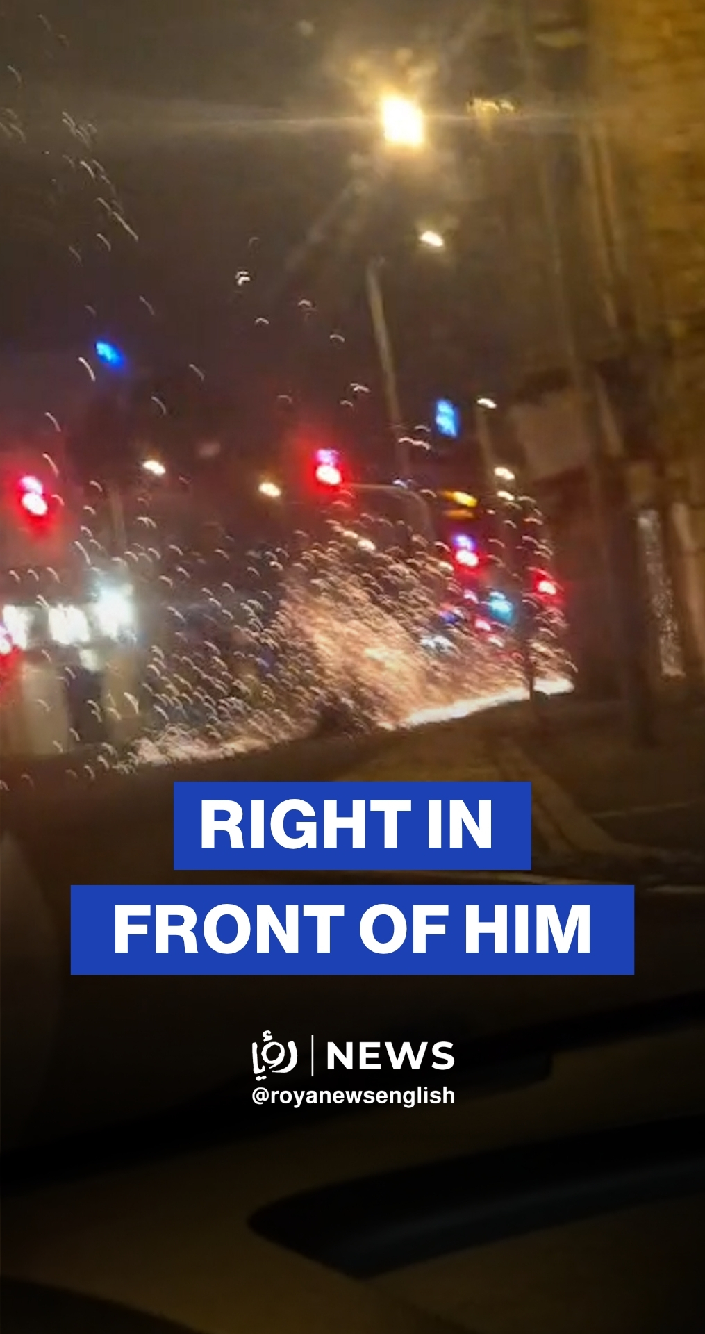 An Indigenous Palestinian man documents Iranian missile falling in Haifa