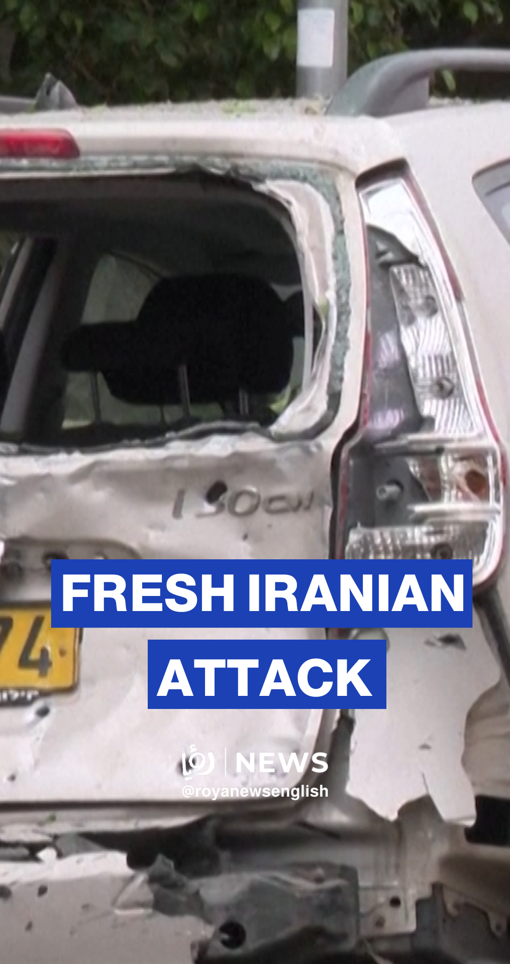 Emergency crews at site of impact after fresh Iranian missile attack