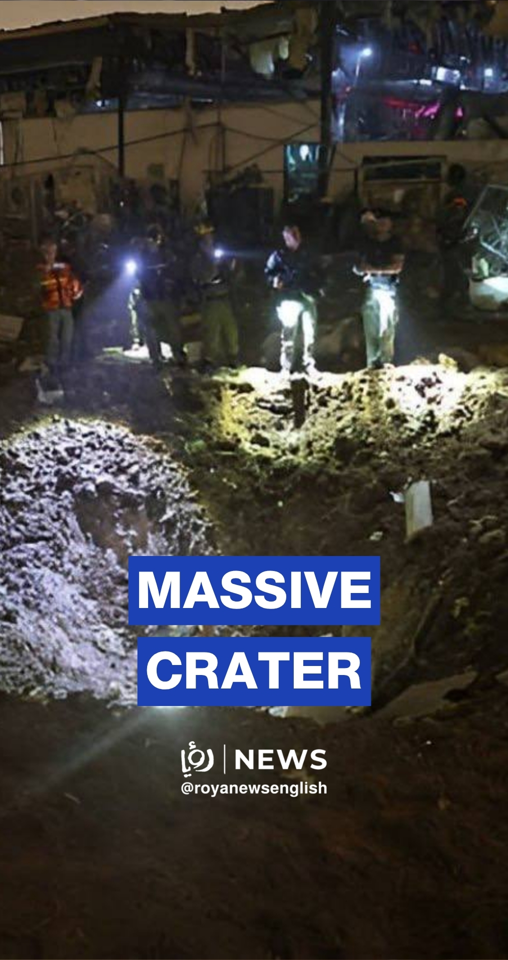 Massive crater caused by Iranian missile in Petah Tikva