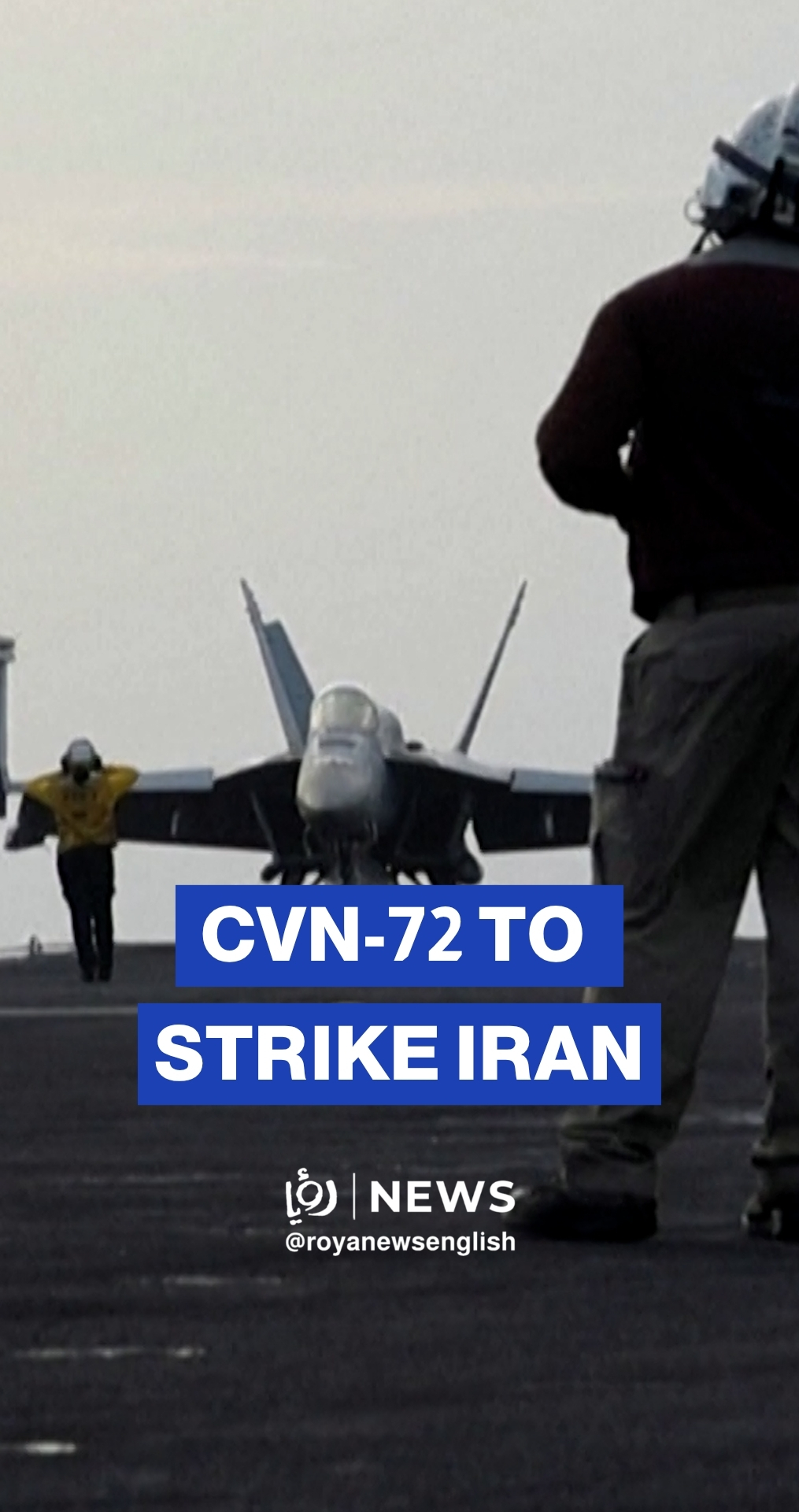 US fighter jets taking off from the USS Abraham Lincoln to strike Iran