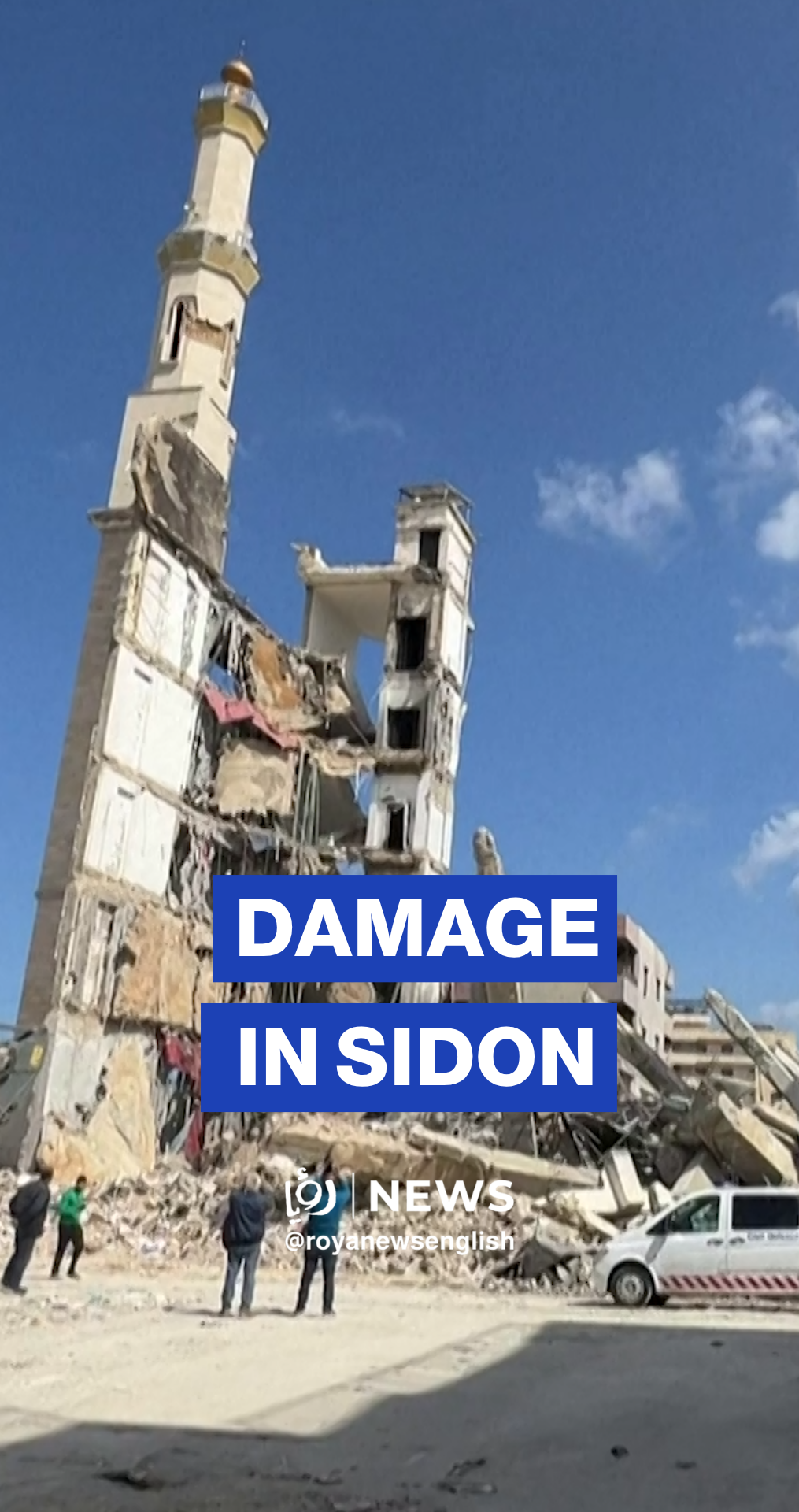 Residents inspect damage after strike on religious complex in Sidon