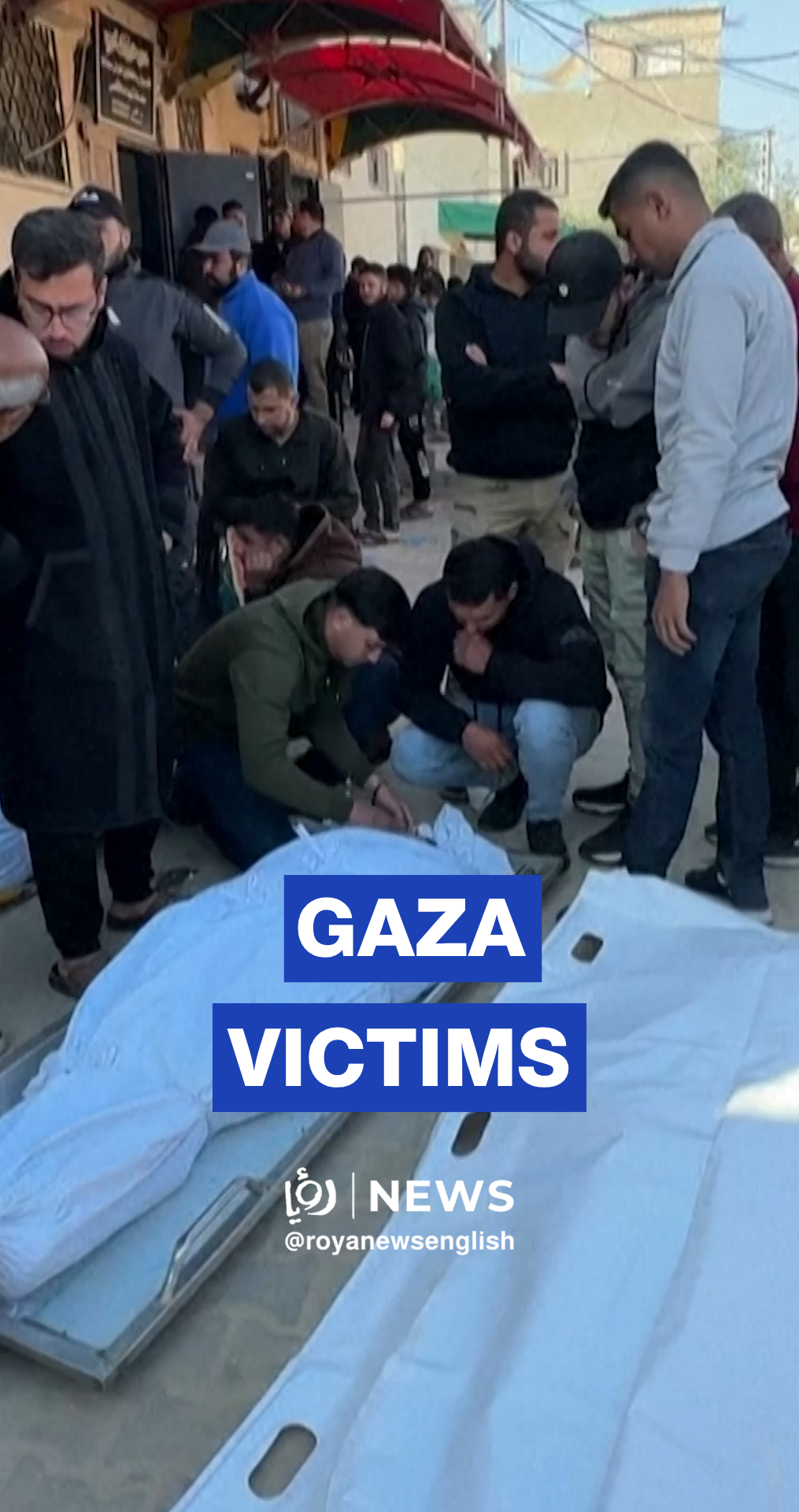 Palestinians gather after ‘Israeli’ strikes in central Gaza