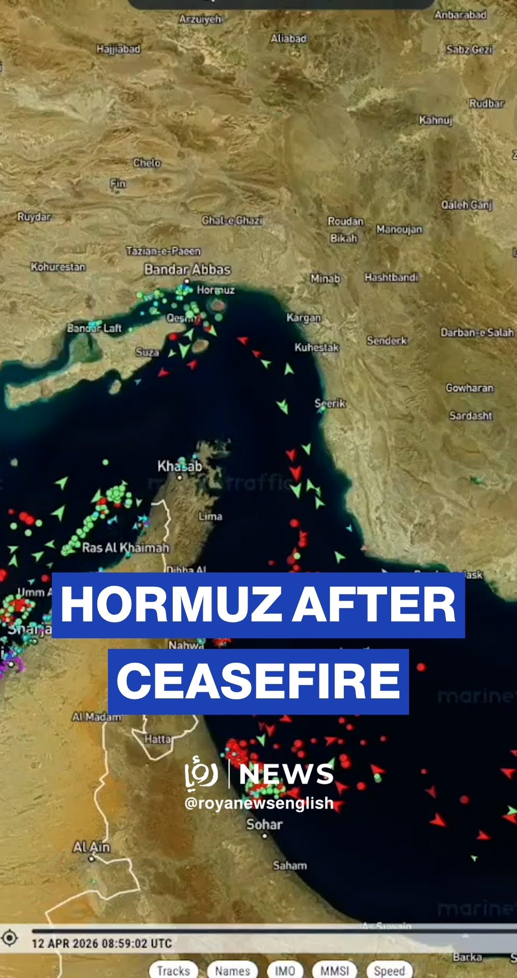 Ship traffic in Strait of Hormuz after US-Iran ceasefire