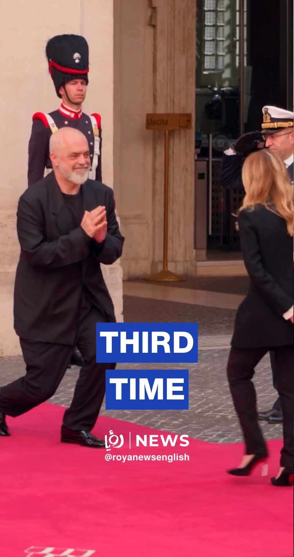 Albanian PM kneels before Italy’s Meloni