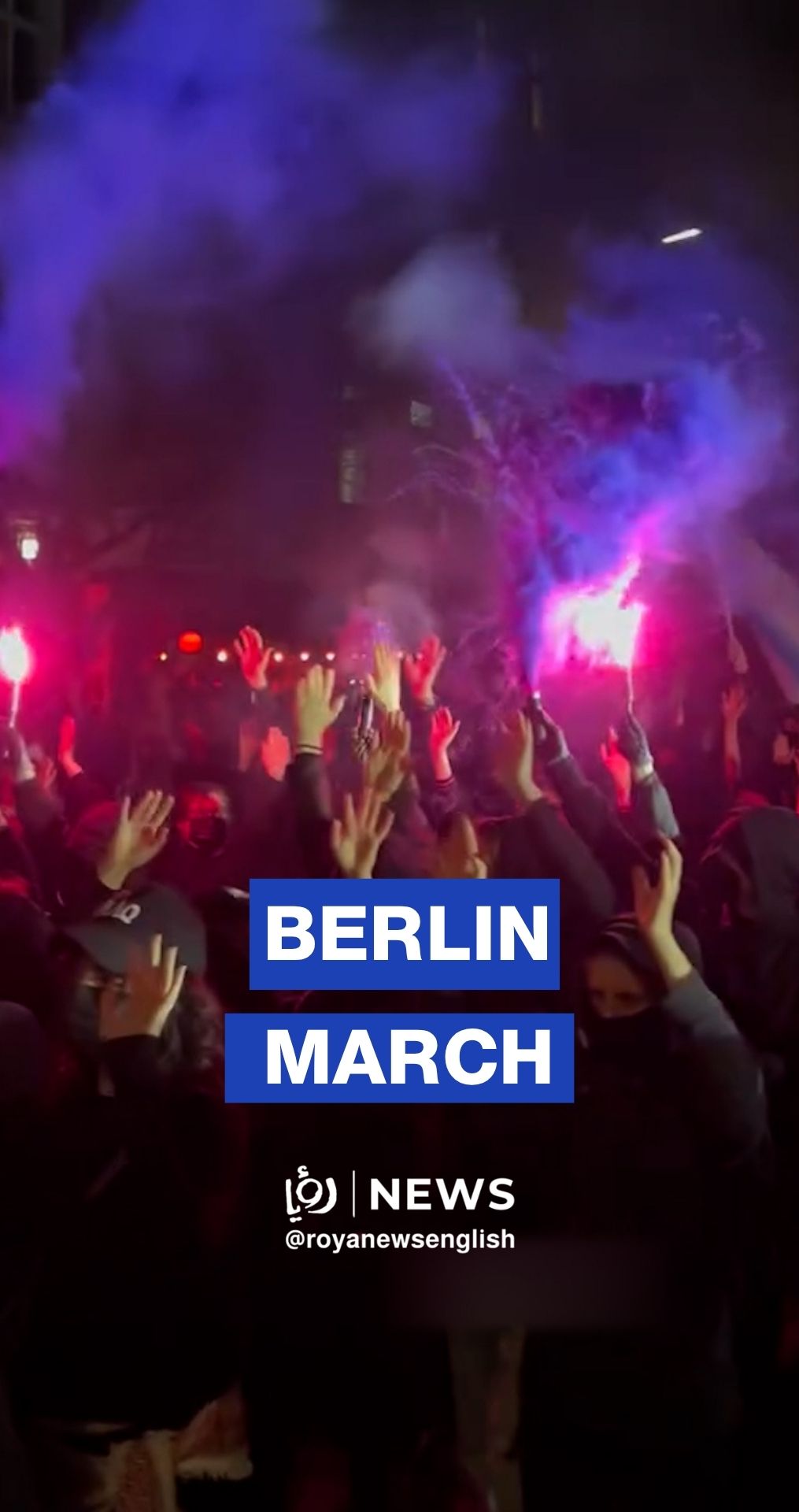 Nighttime pro-Palestine march in Berlin