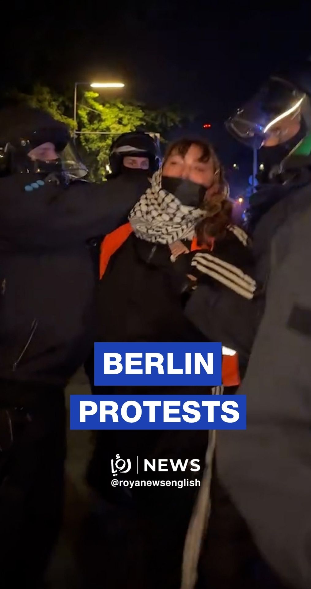 German police arrest pro-Palestine protester during march in Berlin
