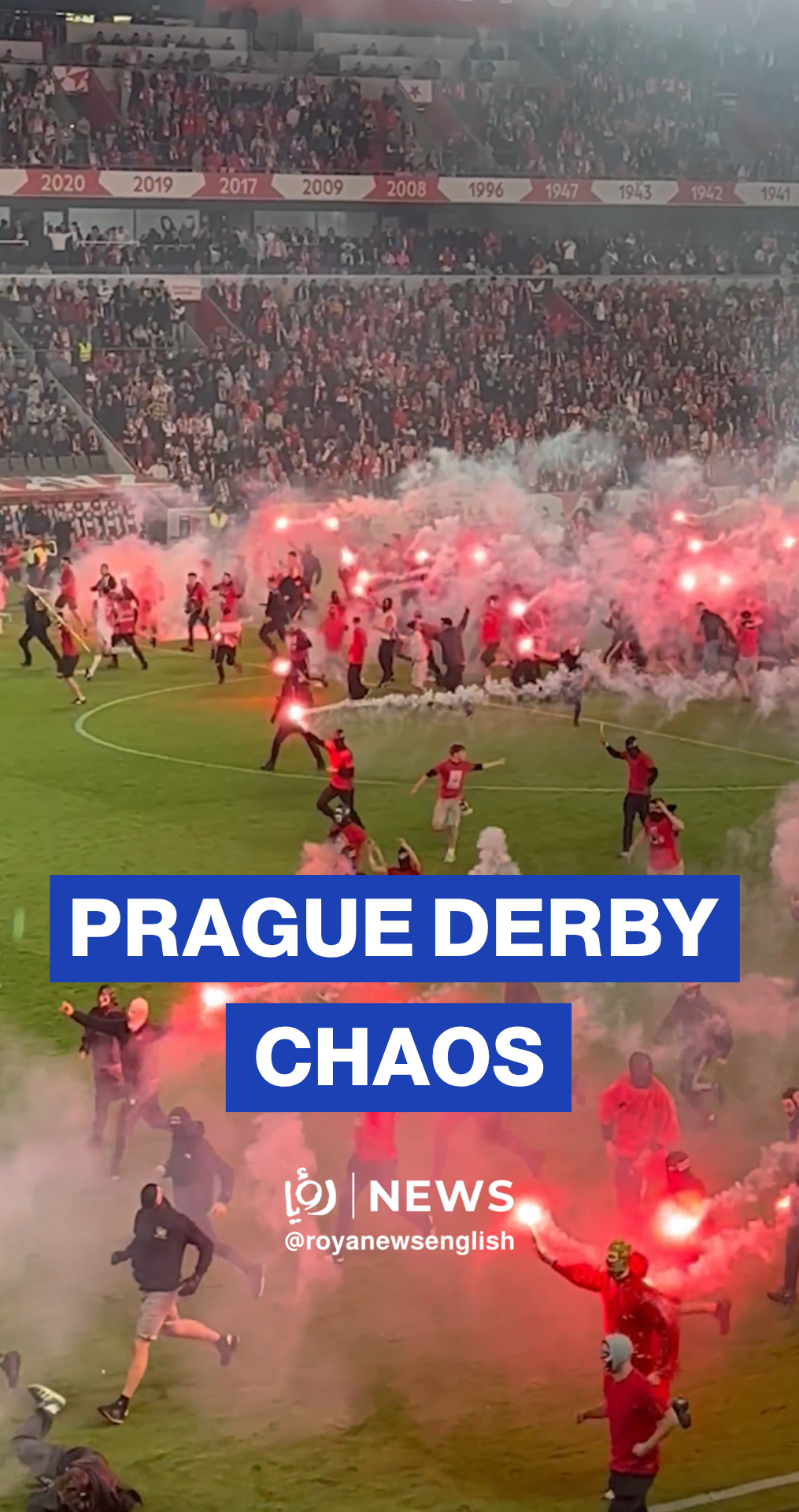 Prague Derby abandoned after pitch invasion near title decider