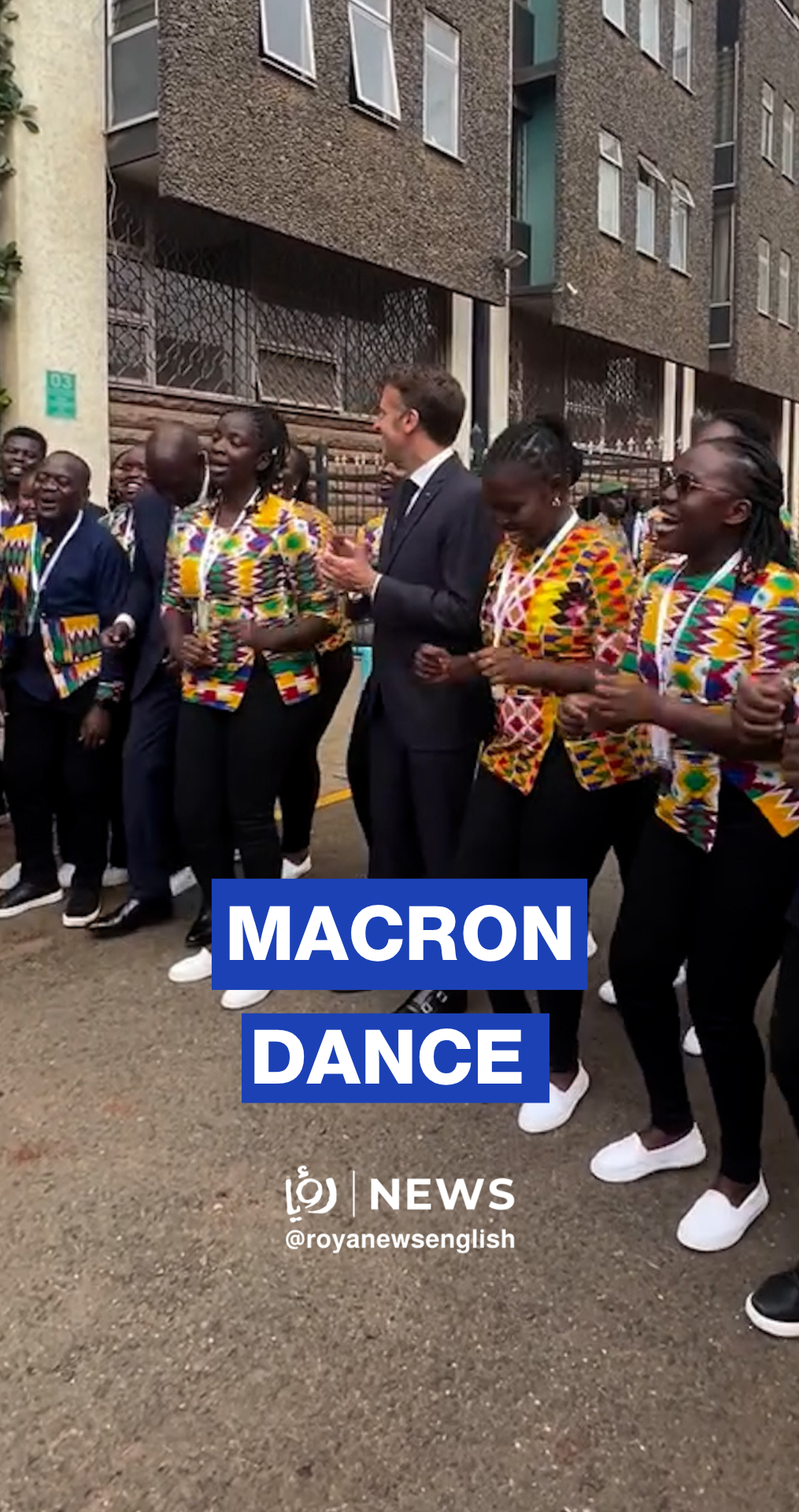 France’s Macron dancing at “Africa Forward” summit