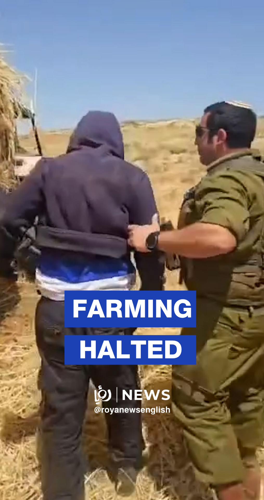 'Israeli’ army prevents farmers in Wadi Juhaysh village from harvesting crops