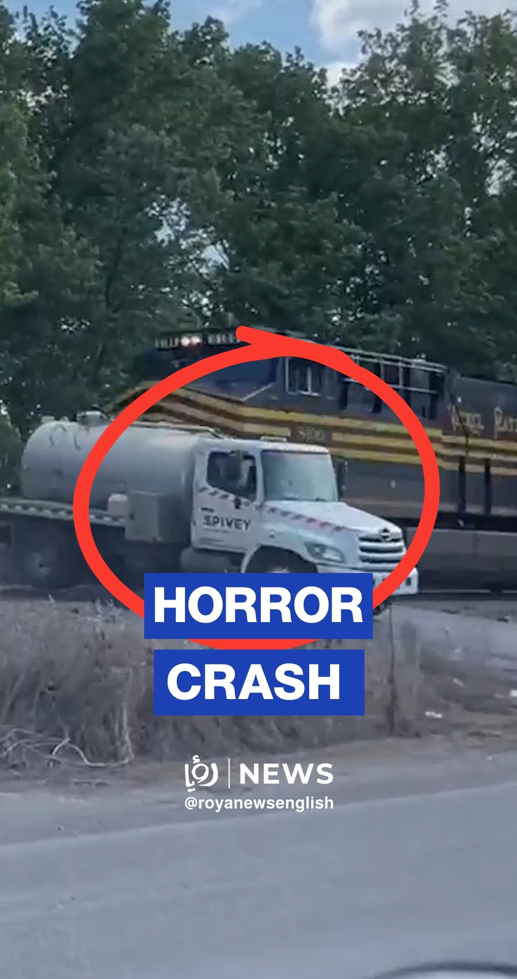 Train collides with septic tank truck in Chesapeake, Virginia
