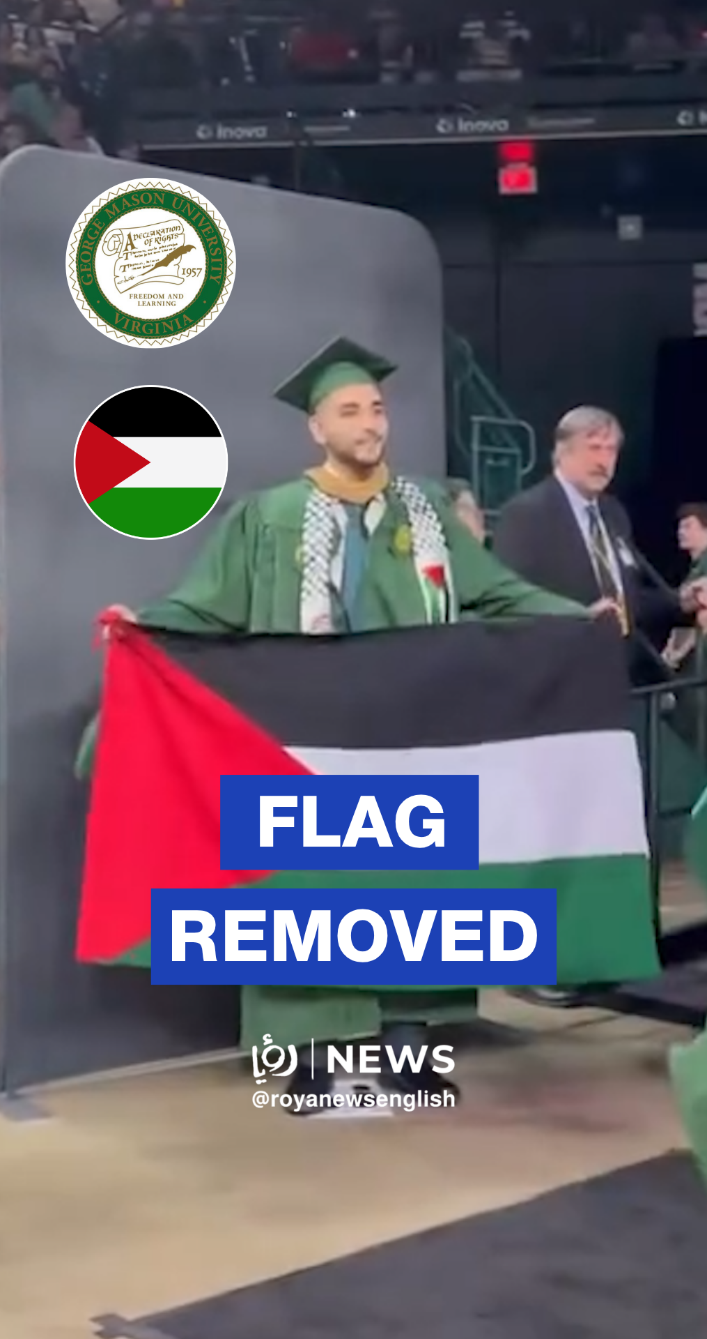 US university removes graduates over raised Palestinian flag