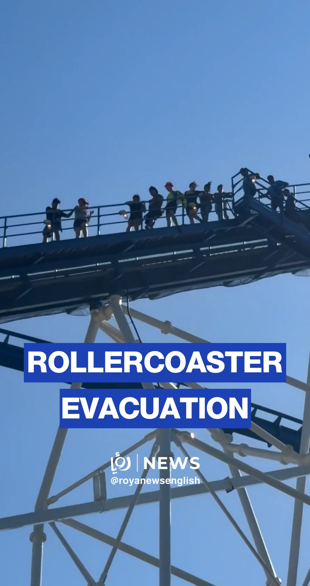 Rollercoaster riders rescued from 245-foot peak