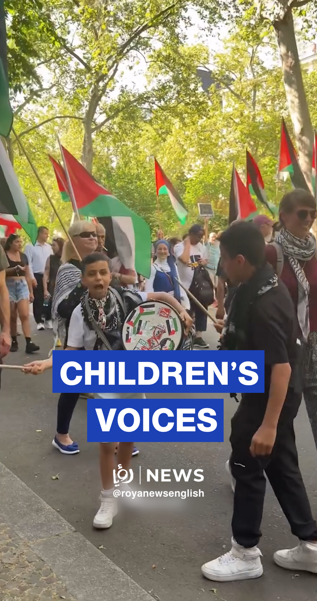 Children tell ‘Israeli’ flag carrier “shame on you” at Berlin Gaza protest